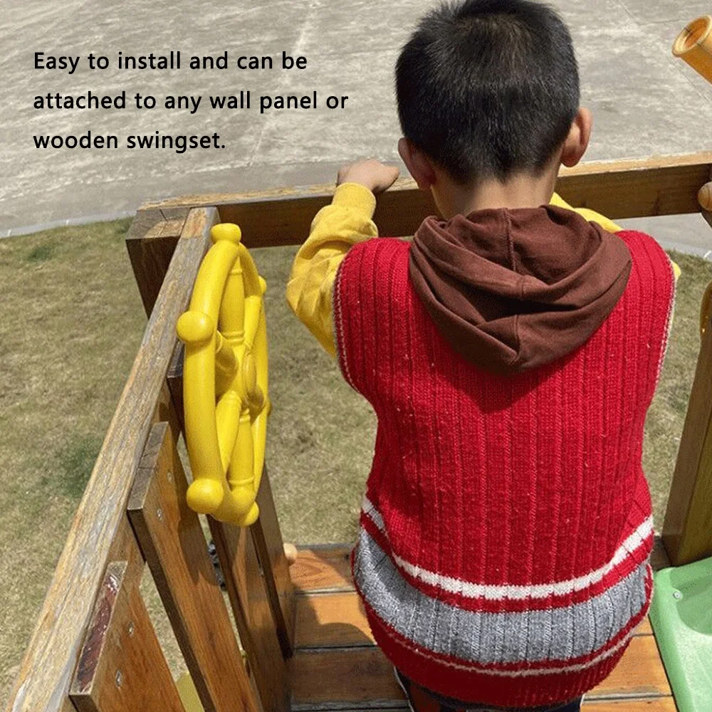 12-Inch Pirate Steering Wheel Game Accessory - Perfect for Kids' Outdoor Playhouse, Treehouse, and Backyard Swingset