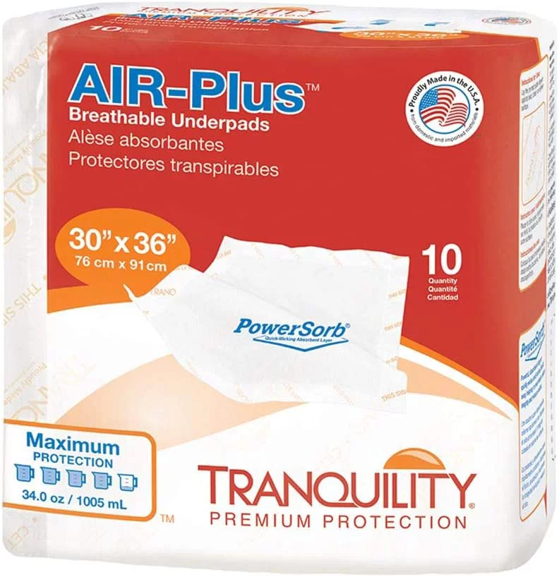 Tranquility AIR-Plus Breathable Underpads, 30