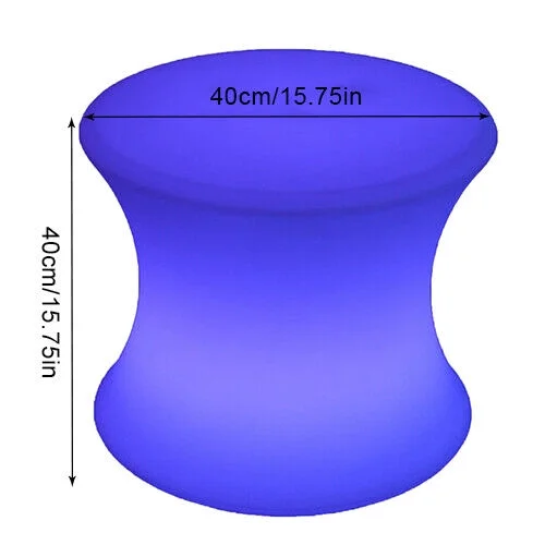 16” Outdoor Color Changing LED Light Lamp Stool with Remote Control LED Garden Seat Light Color Changing Outdoor Mood Furniture Stool with Remote LED Outdoor Waterproof Drum Lighting