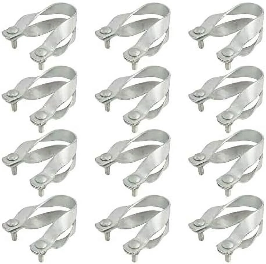 Cross-Connector (Purlin Bracket) for Greenhouse - Galvanized Steel (12 Pack w/Bolts) (1 3/8