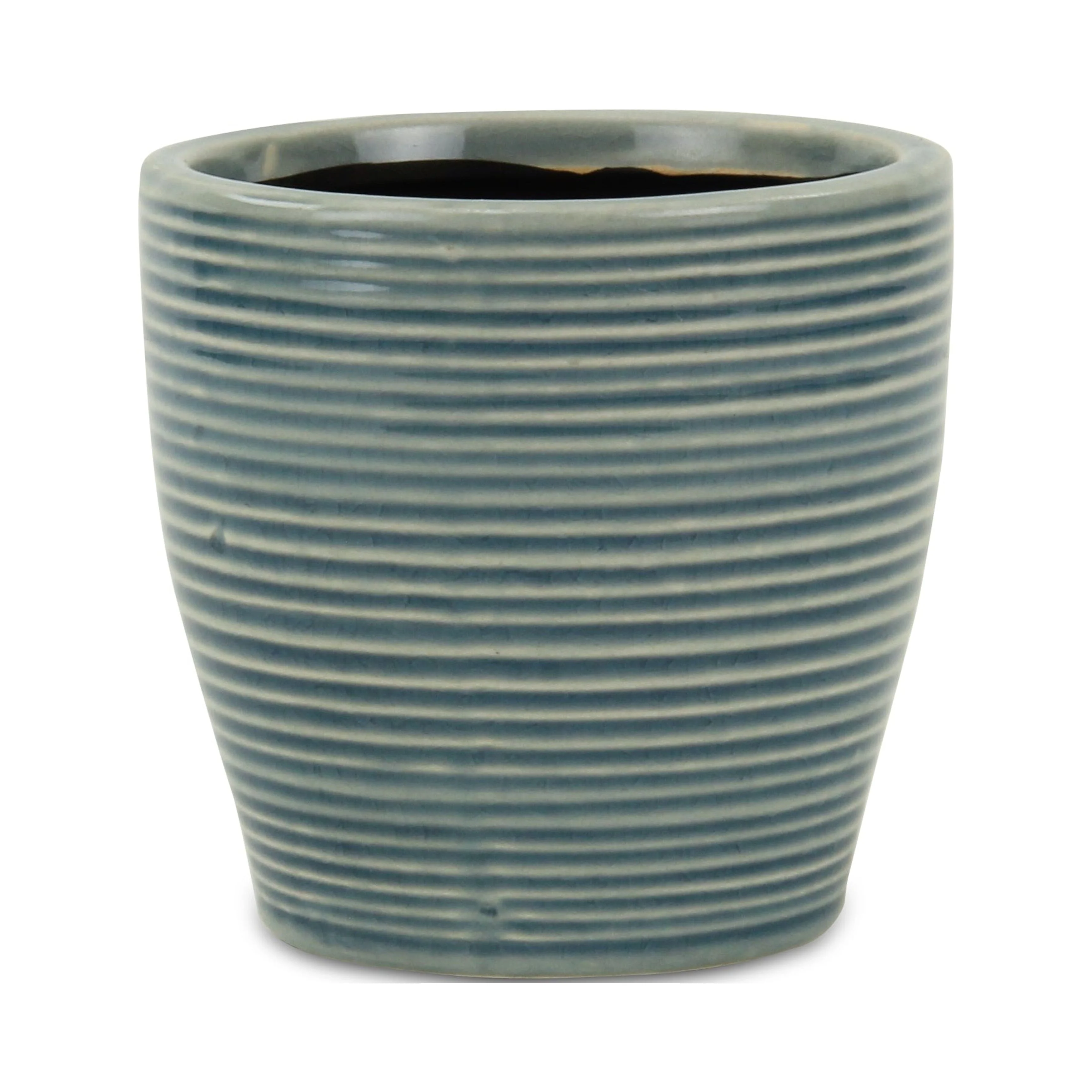 Cheungs Livia Blue Ceramic Rippled Pot Large