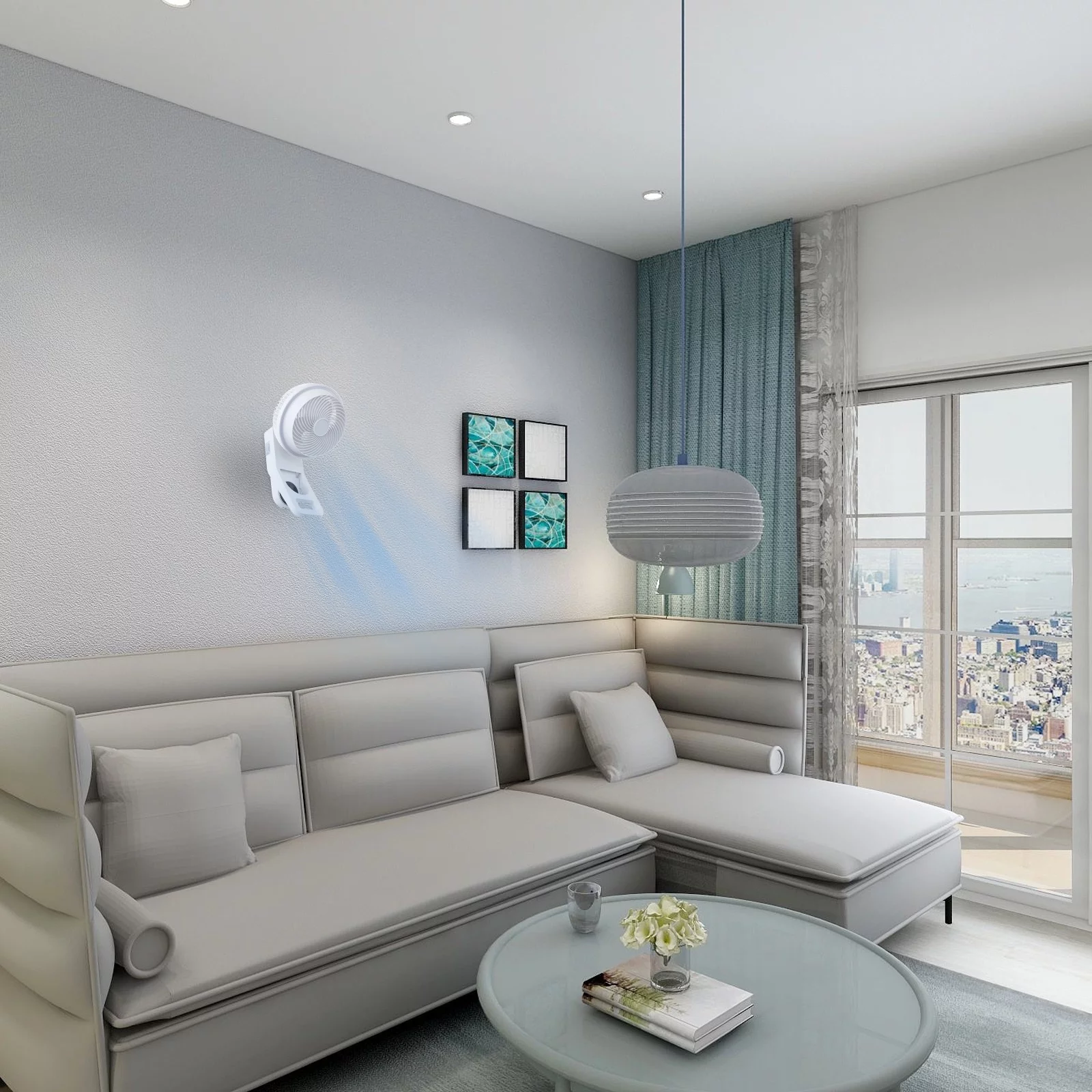 Versatile 7-inch Wall Mount Fan - Remote Control Convenience