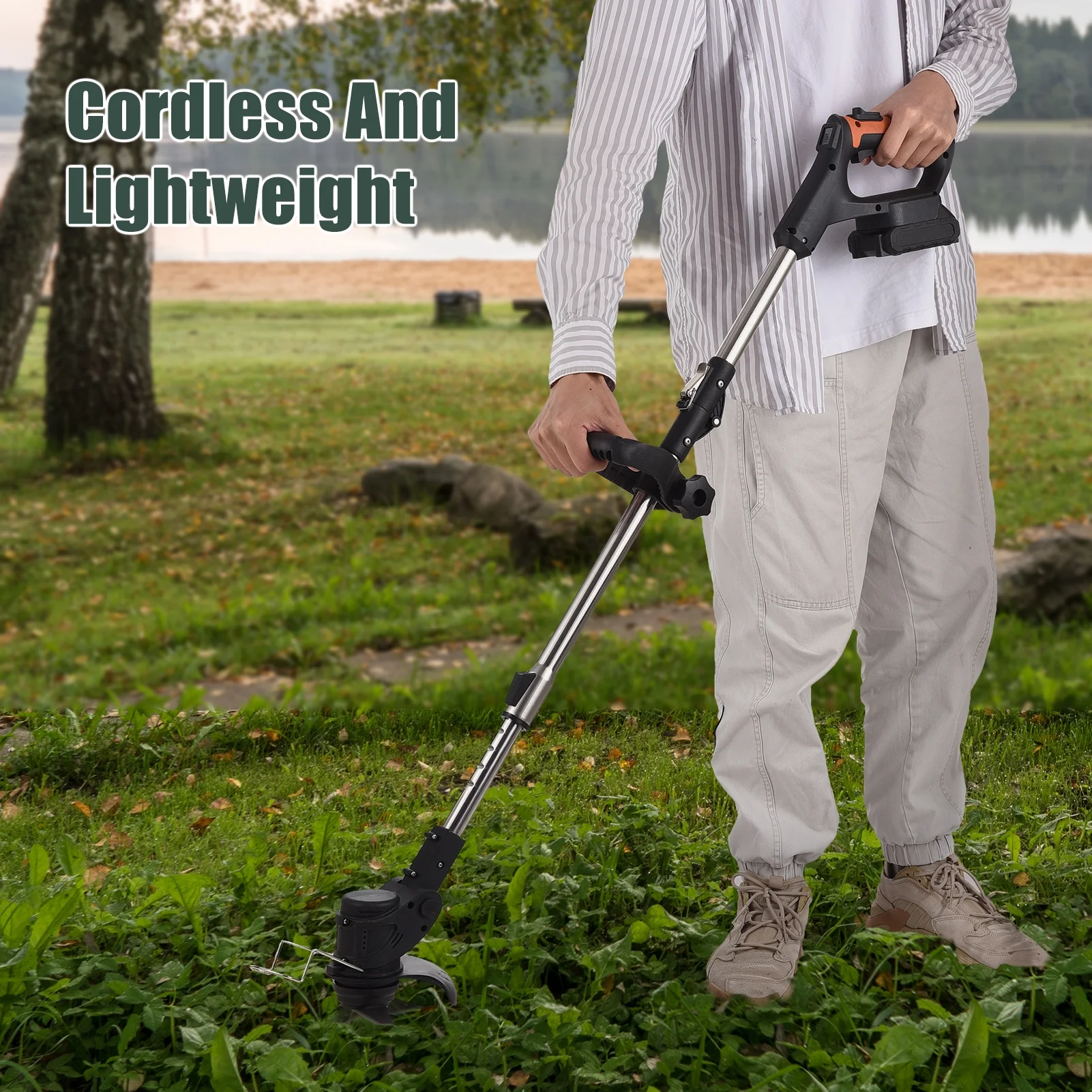 Electric Lawn Mower,Lawn - 2 Batteries Screen Adjustable Metal Qisuo Bush Lawn - Lcd Screen Adjustable Weed 21v With Lcd Screen Metal And Bush Adjustable Metal And 21v Ioshine With Dsfen Adben