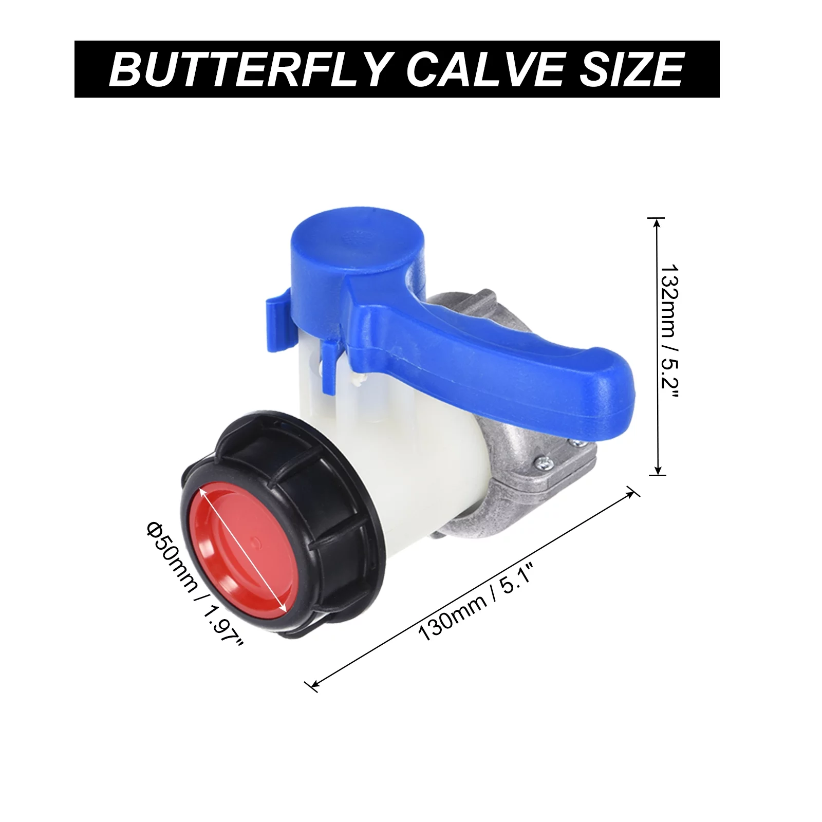 75mm IBC Tote Tank Adapter DN50 Alloy IBC Tote Water Container Adapter with Butterfly Valve Switch
