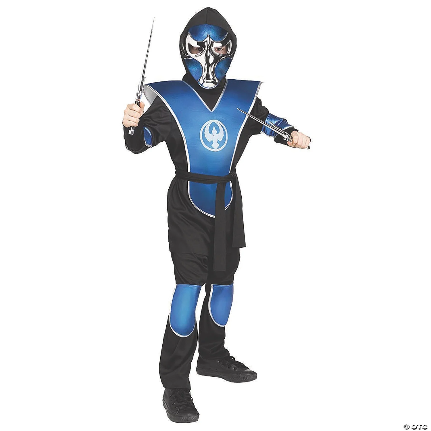 Morris Costumes Raven Ninja Blue Chrome