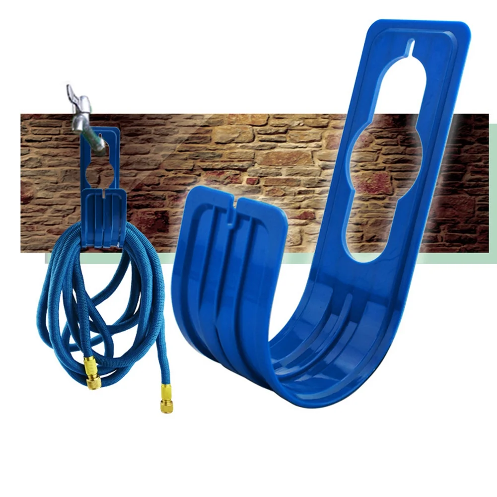 Hose Holder Wall Mount,Durable Garden Hose Hanger Heavy Duty Hose Hook Metal Steel Hose Bracket Fit to100ft Expandable Watering Hose (Blue)