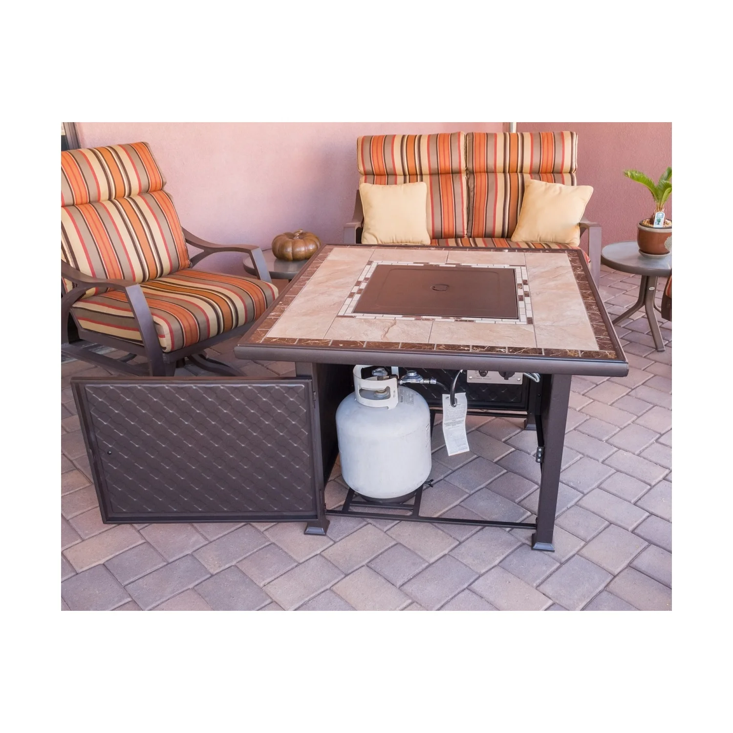 Hiland AZ Patio Heaters Square File Top Fire Pit