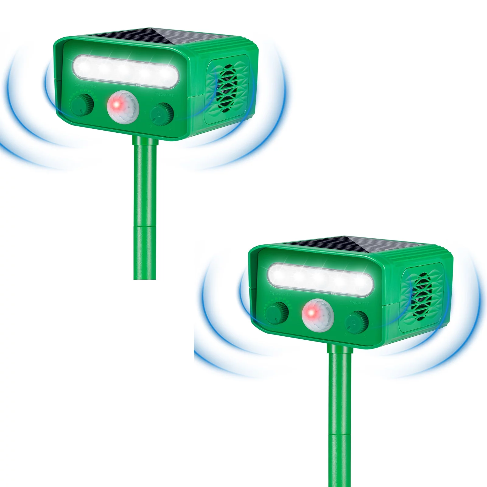 Jahy2Tech 2Pack Solar Ultrasonic Animal Repellent for Yard Home with Motion Sensor