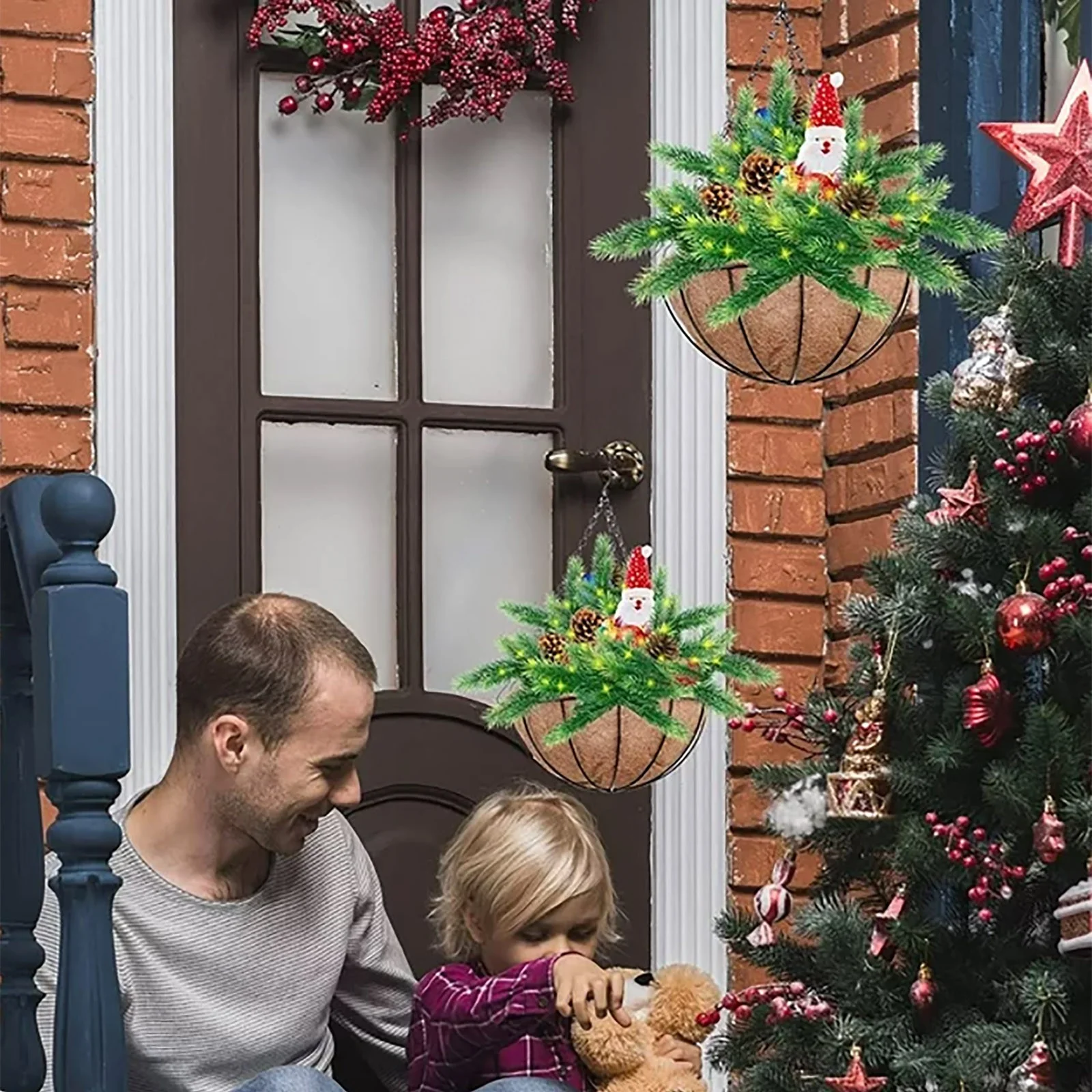 WUTYU 12 Inch Flower Hanging Basket Liners Replacement Potato Bags Natural Round Coconut Fiber Planter Basket Liners For Hanging Basket Flowers/Vegetables(6 Pack)