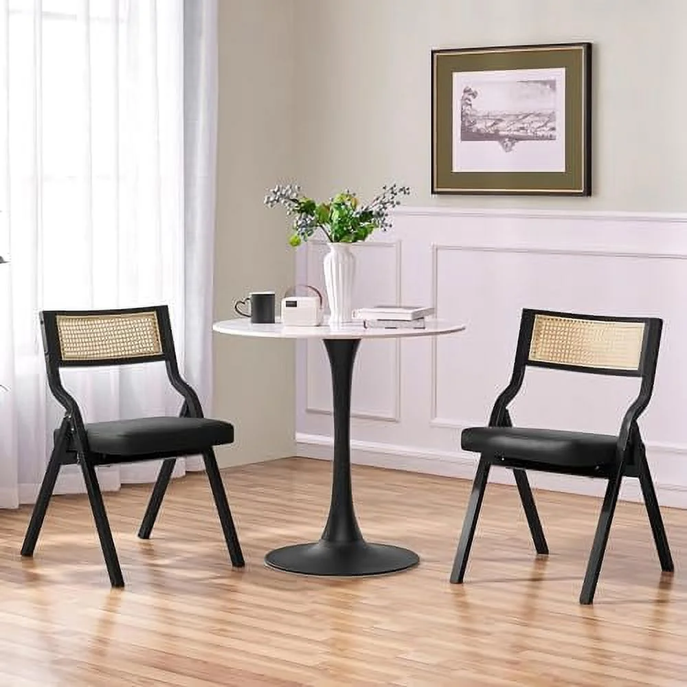 CHIOPKM Folding Chairs Folding Dining Chairs Upholstered Faux Leather Dining Room Chairs Modern Accent Chairs for Dining Room  Restaurant  Kitchen  Patio  Home  Set of 4