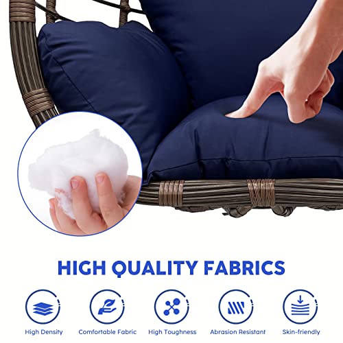Egg Swing Chair Cushion Hanging Egg Chair Cushion Swing Hanging Basket Seat Cushion Indoor/Outdoor Rocking Chair Cushion Blue 16