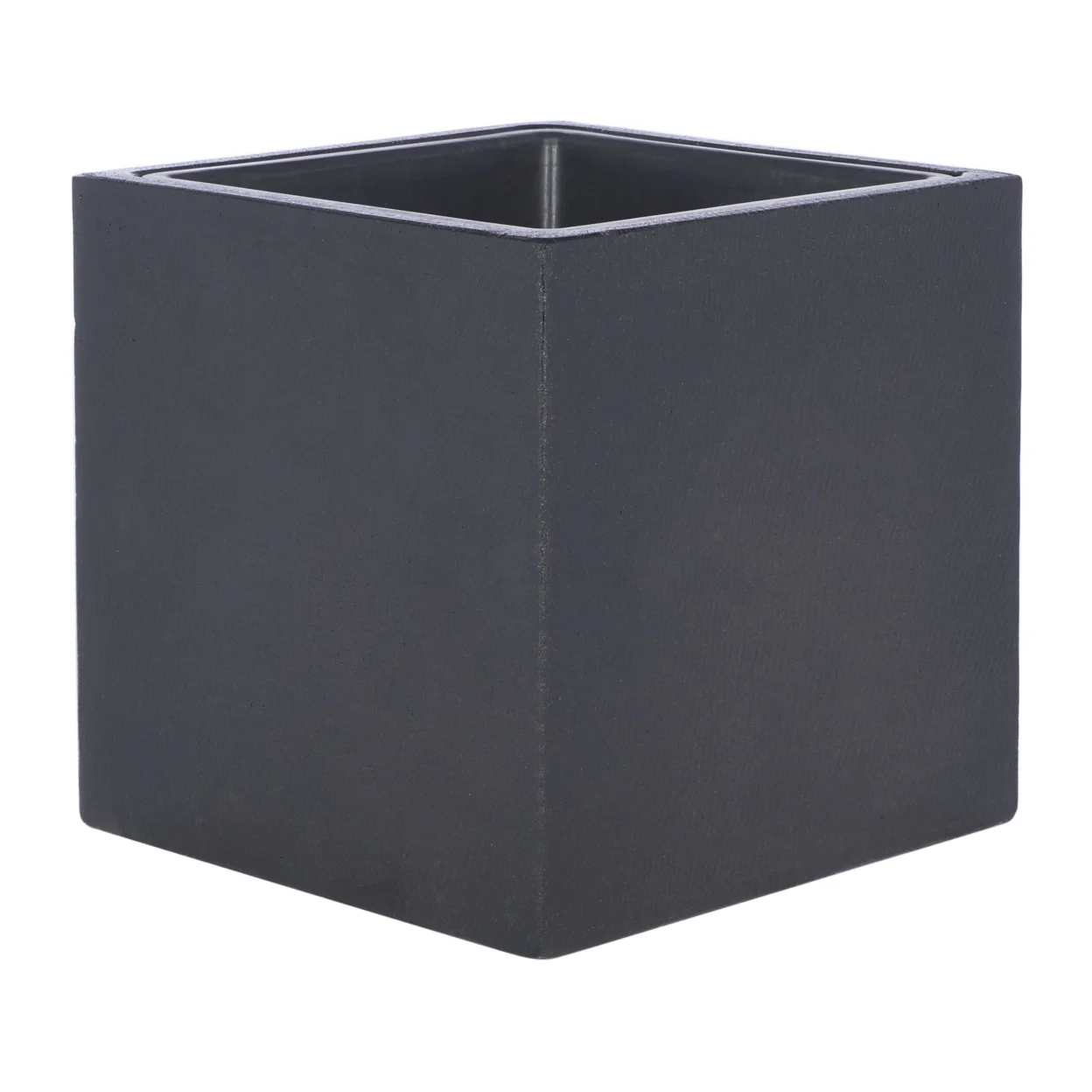 SAFAVIEH Larlen Concrete Modern Solid Round Patio Planter, Black