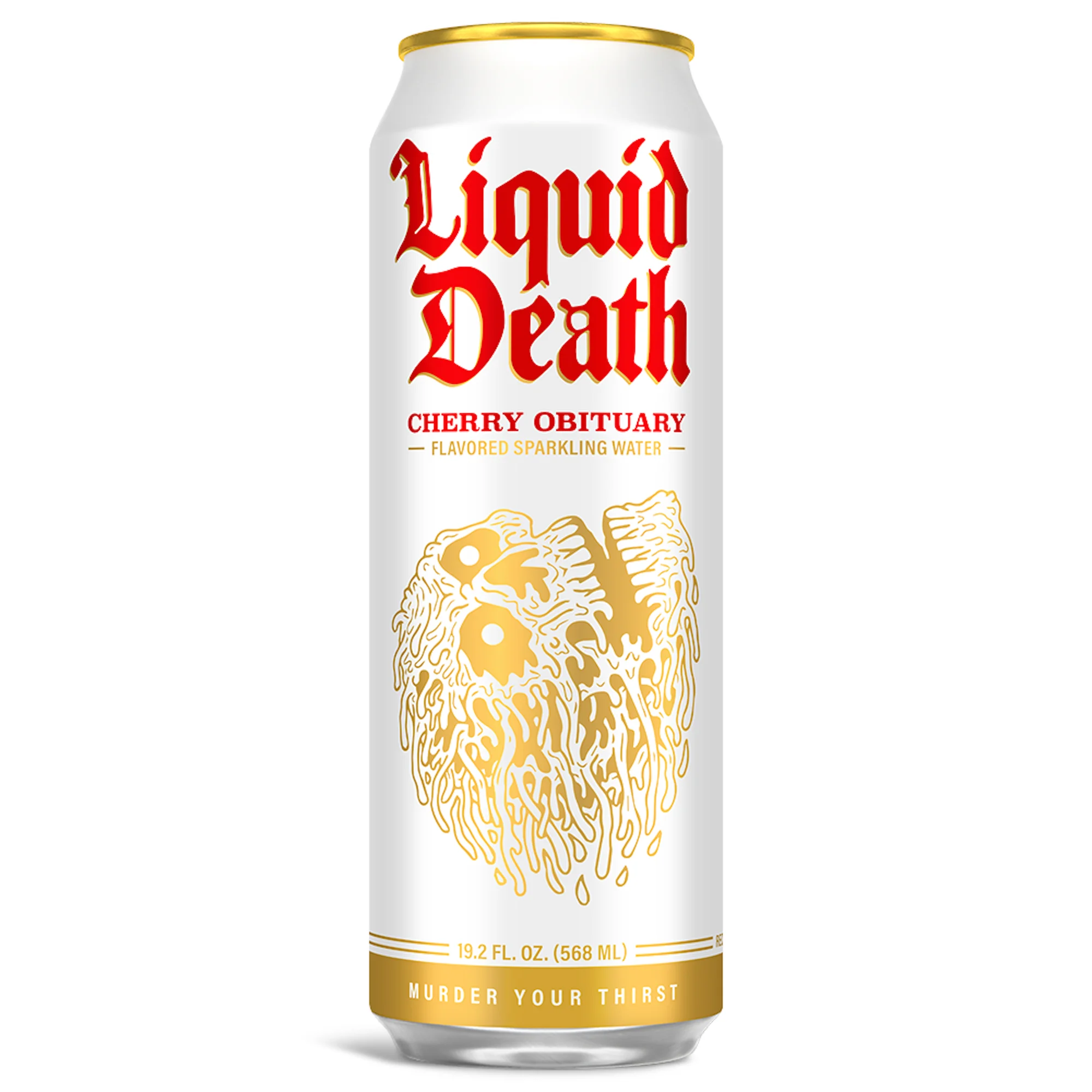 Liquid Death Sparkling Water, Cherry Obituary 19.2 oz King Size Can