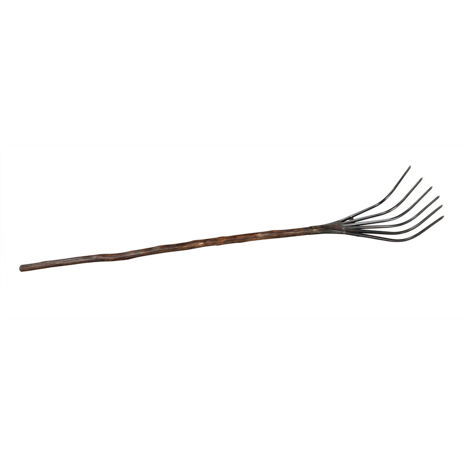 Taran Designs Solid Wood Decorative Rake in Brown/Black