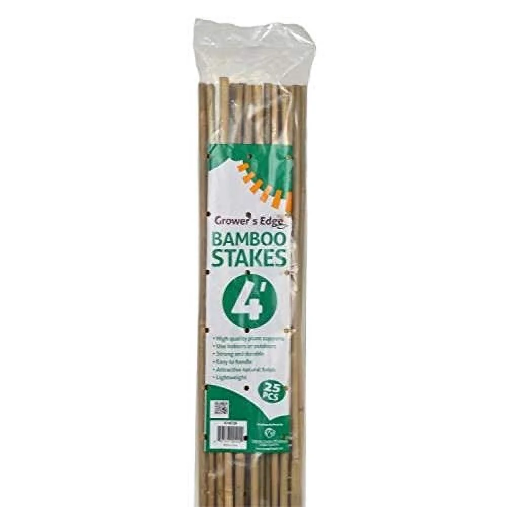 Grower's Edge Natural Bamboo 4 ft - 25/Bag (20 Bags/Bundle)