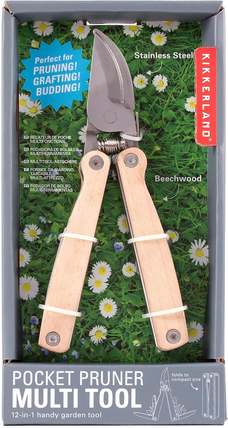 Beechwood Pocket Garden Plant Pruner Multi Tool, Beige