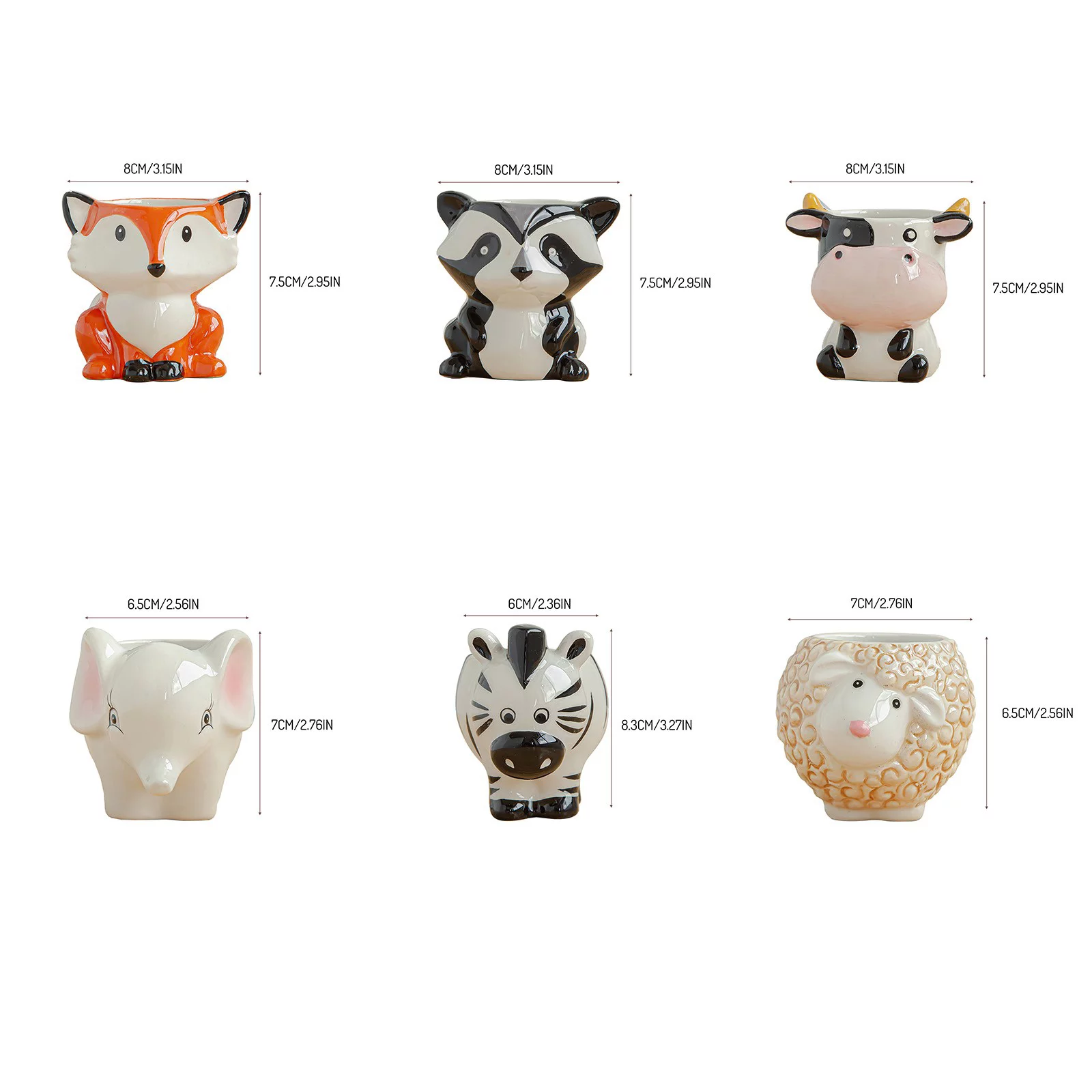 Ceramic Cartoon Flowerpot Simple And Cartoon Fleshy Flowerpot Gardening Potted Fleshy Flowerpot Animal Flowerpot