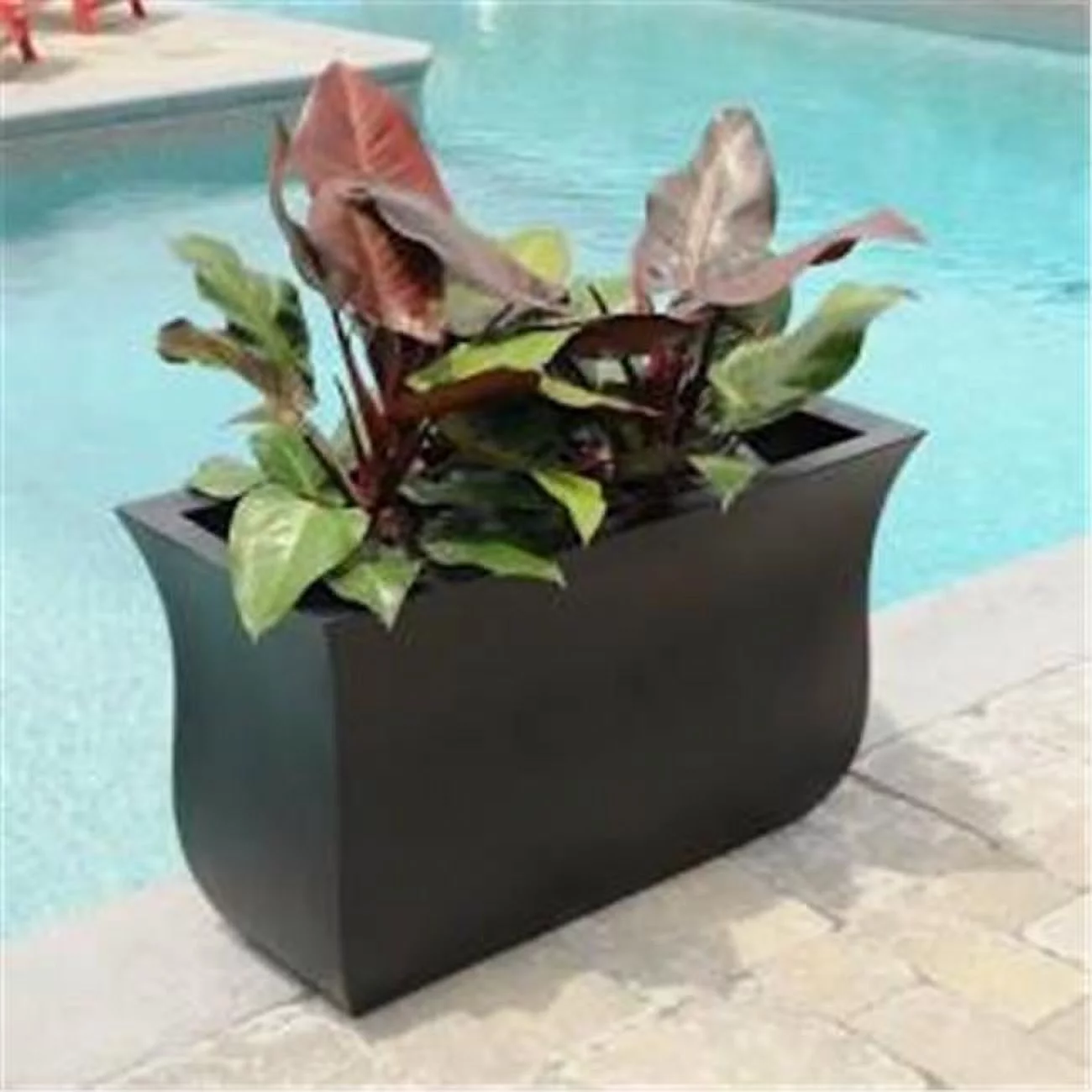 Mayne Valencia Planter - 36in x 16in x 22in - Polyethylene Pots & Planters - Black (5875-B)