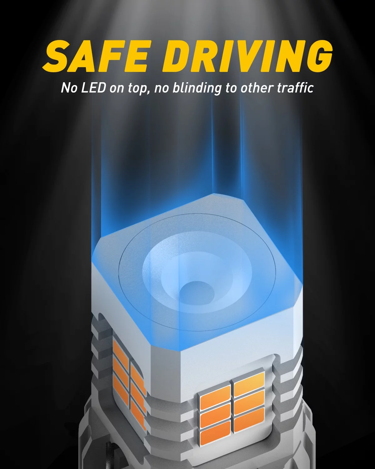 AUXITO 1156 LED Bulb Amber Yellow BA15S LED Turn Signal Light Bulbs,1003 1141 7506 1156A LED Bulbs Blinker Light 25W Per Bulb,Pack of 2