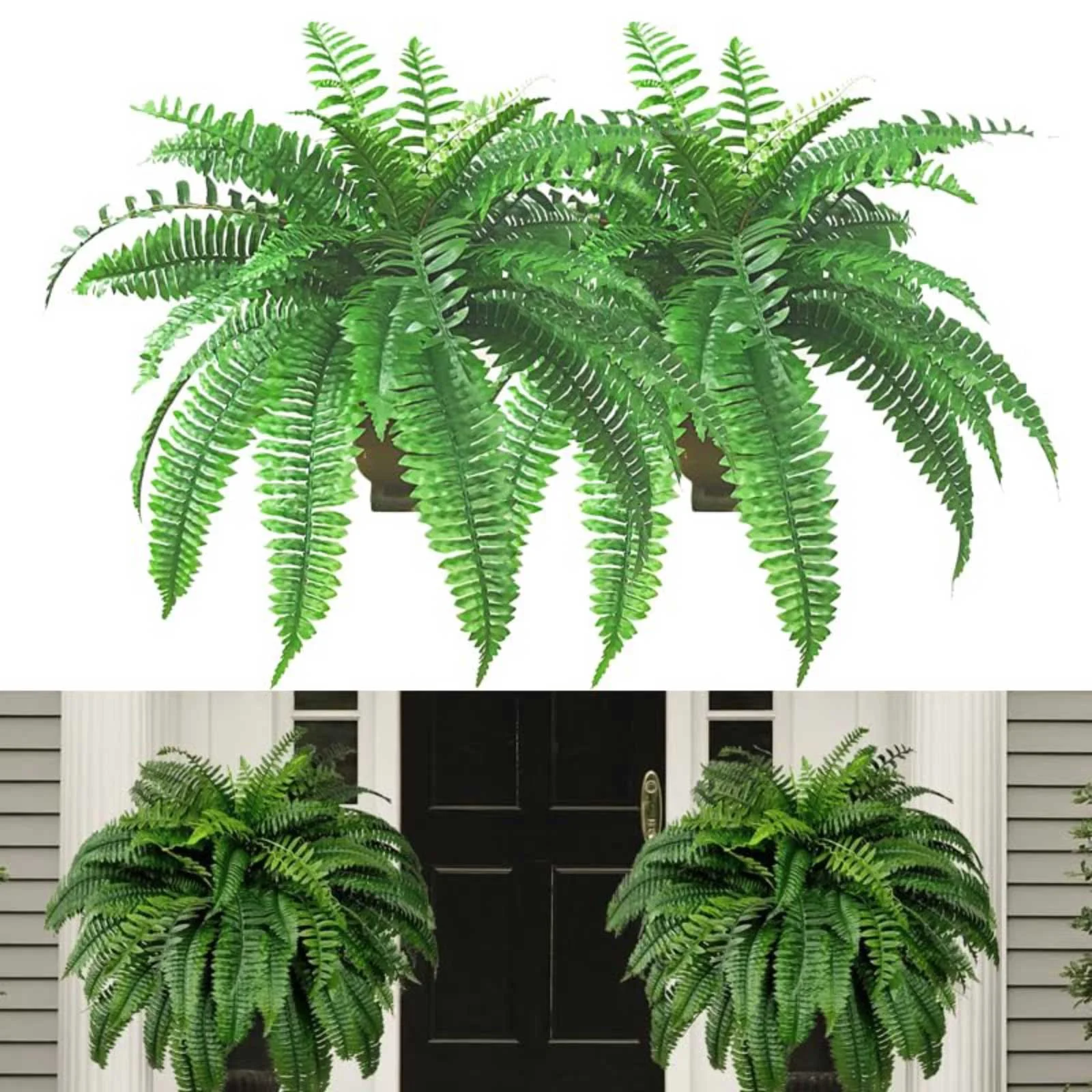 1PC Lifelike Faux Fern Faux Ferns For Outdoors Faux Ferns Faux Flowers Faux Fern For Porch Window Home Decor