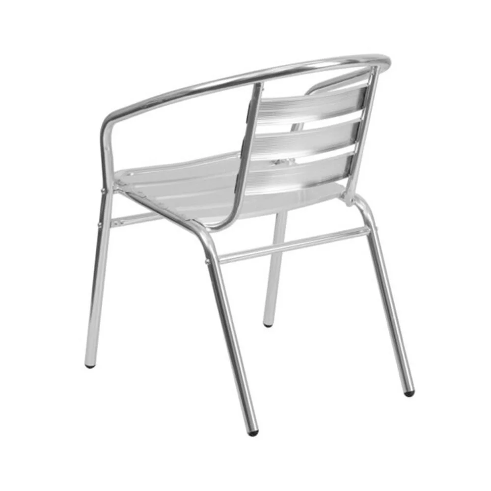 Aluminum Slat Back Dining Chair Silver - 22x15