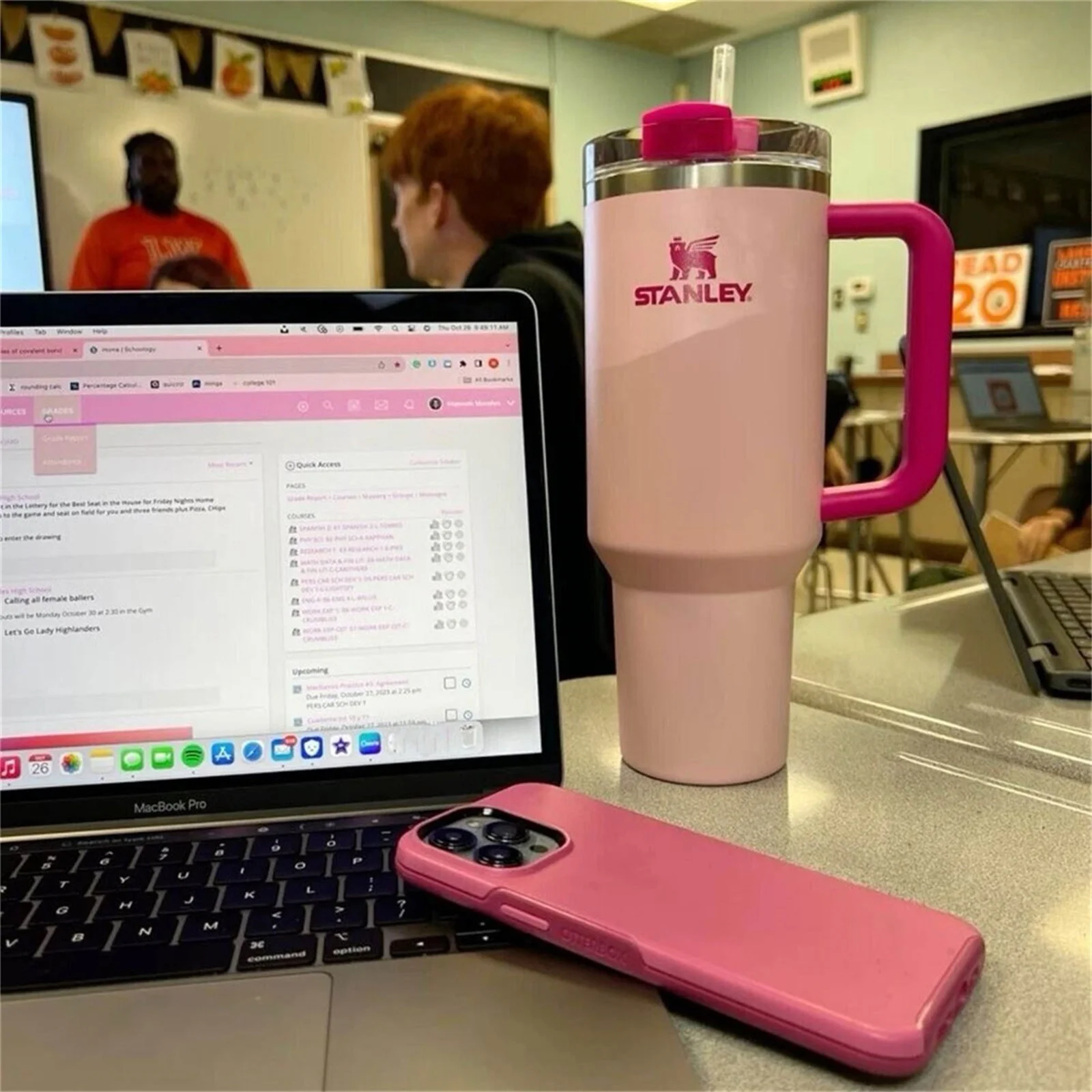 40oz Double Walled Stainless Steel Tumbler Water Bottle,H2.0 Insulated Tumblers with Handle & Straw Lid Car Mug Travel Coffee Cup