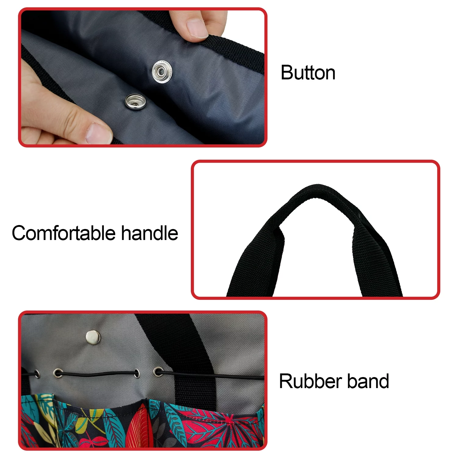 MYDAYS Canvas Garden Tool Tote Bag, Heavy-Duty Gardening Pouch, Vegetable Herb Garden Hand Tool Storage Tote, with 8 Pockets and Leather Handle, Floral Gardening Gift, Tools Not Included