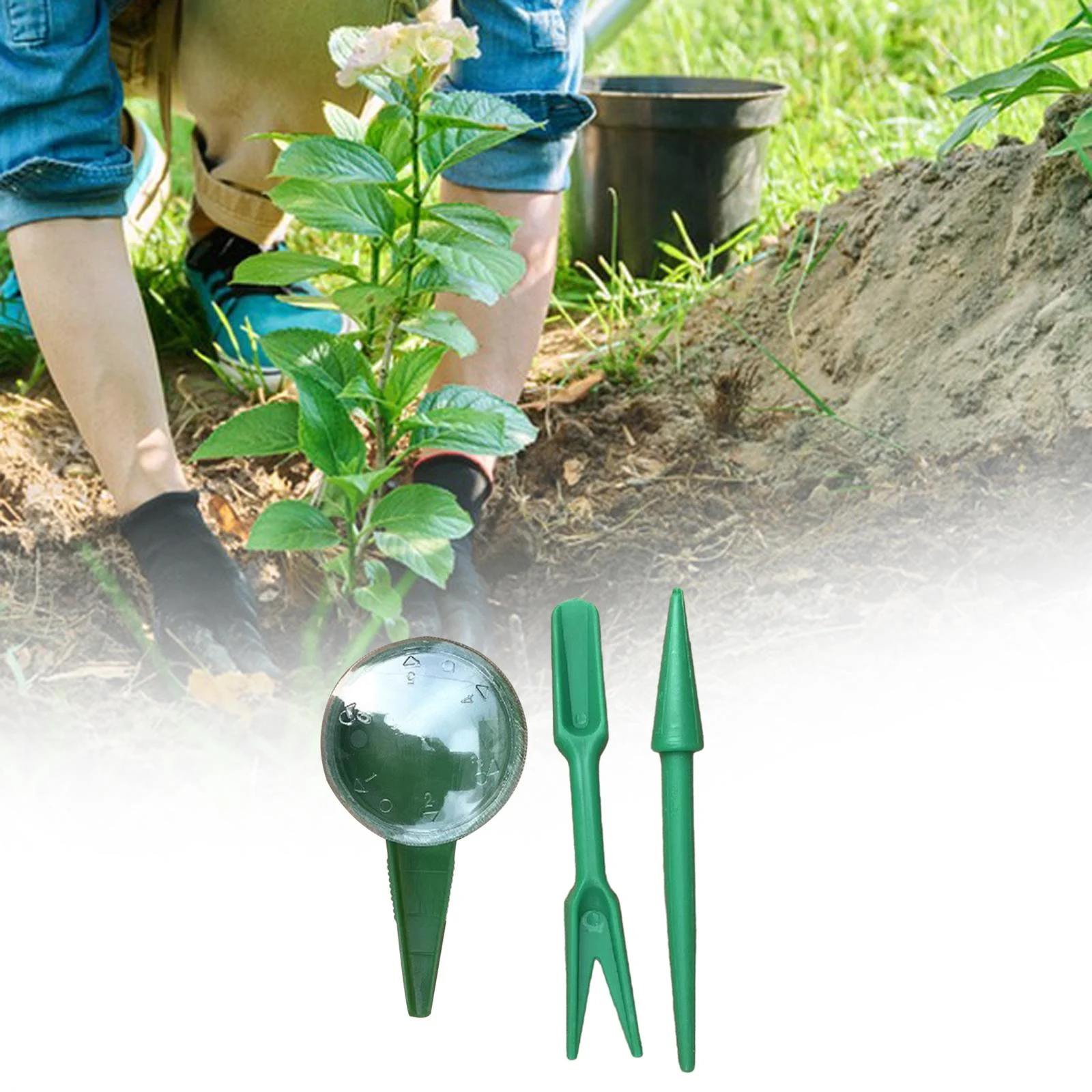 koolsoo 3Pcs Sowing Seed Dispenser Set Handheld Garden Flower Plant Grass Seeder Tool Garden Hand Tool Small Hand Planter Seeder Tool