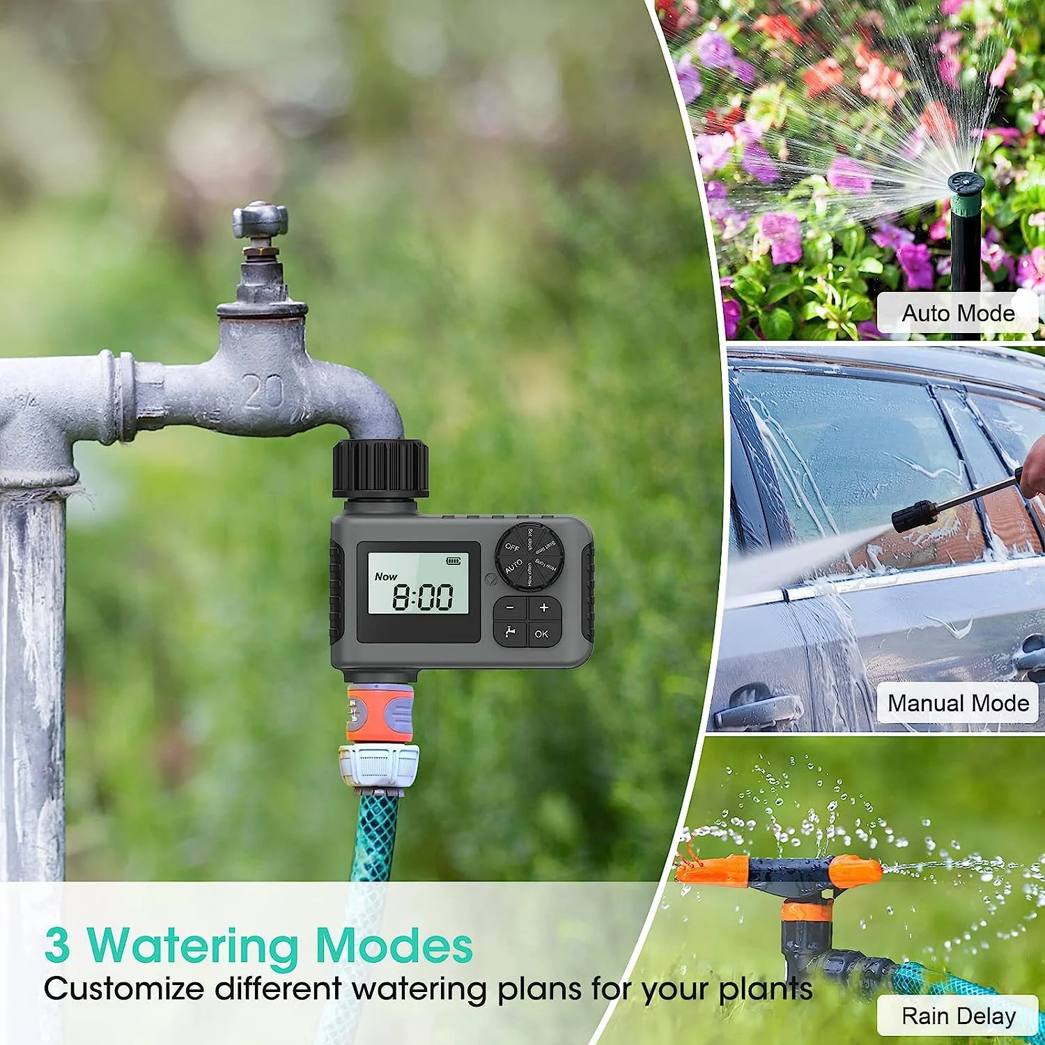 Automatic Water Timer Garden Irrigation Watering Timer Machine Digital Electronic Sprinkler Timer Intelligent Valve Controller