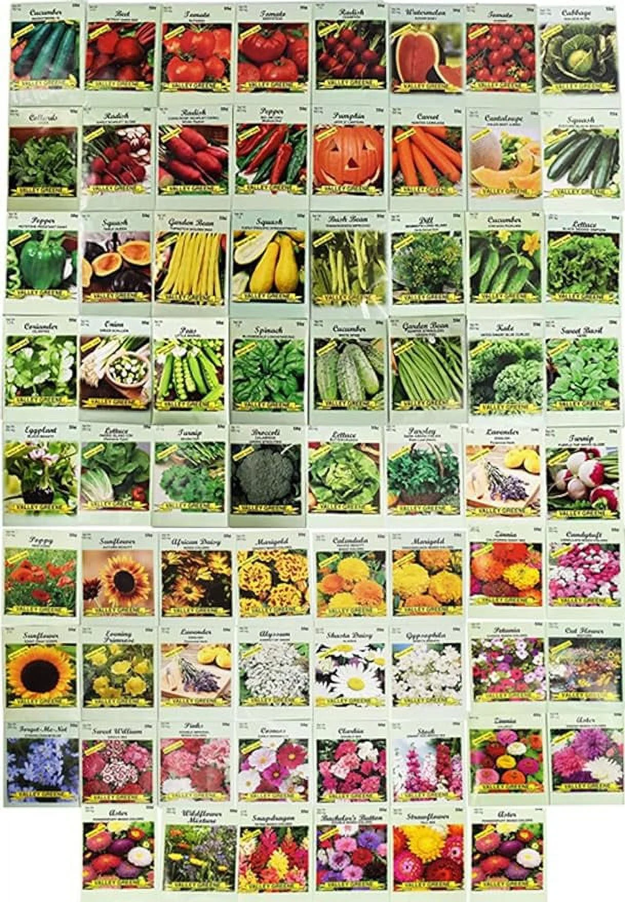 Black Duck Brand Set of 70 Veggie and Flower Seed Packets Several Varieties Including Forget Me Not!