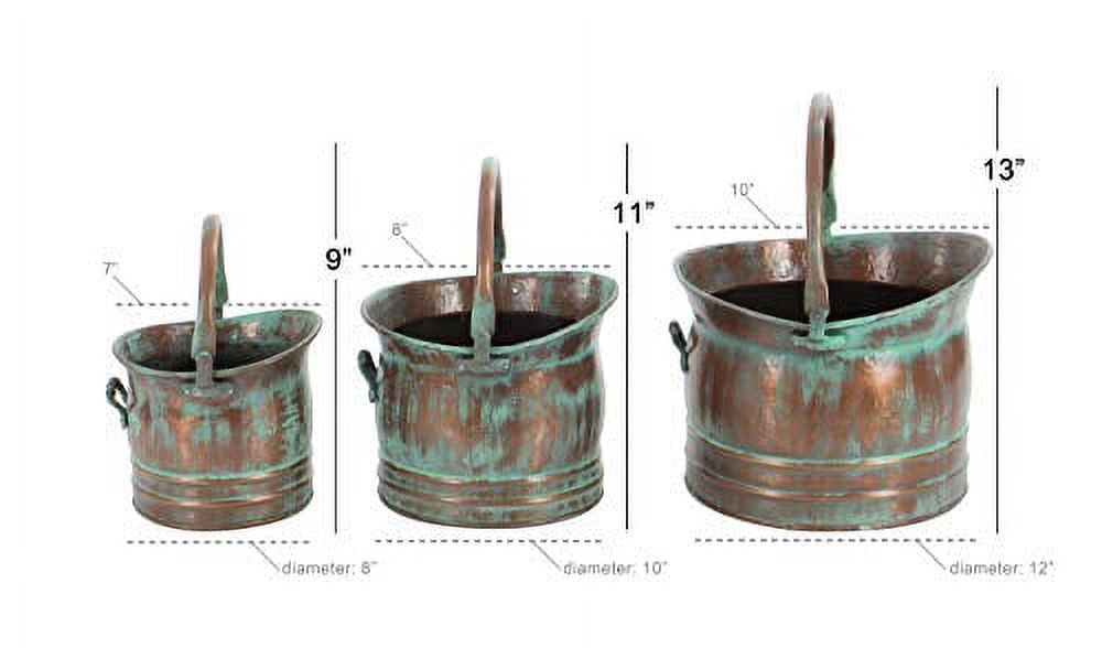 Rustic Metal Round Planter, Set Of 3 13