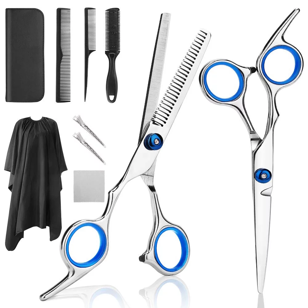 ODOMY Hair Scissors Barber Shears Set,Professional Hair Cutting Scissors Kit,Hairdresser Trimming Scissors Tools Hair Supplies for Men Women Pet