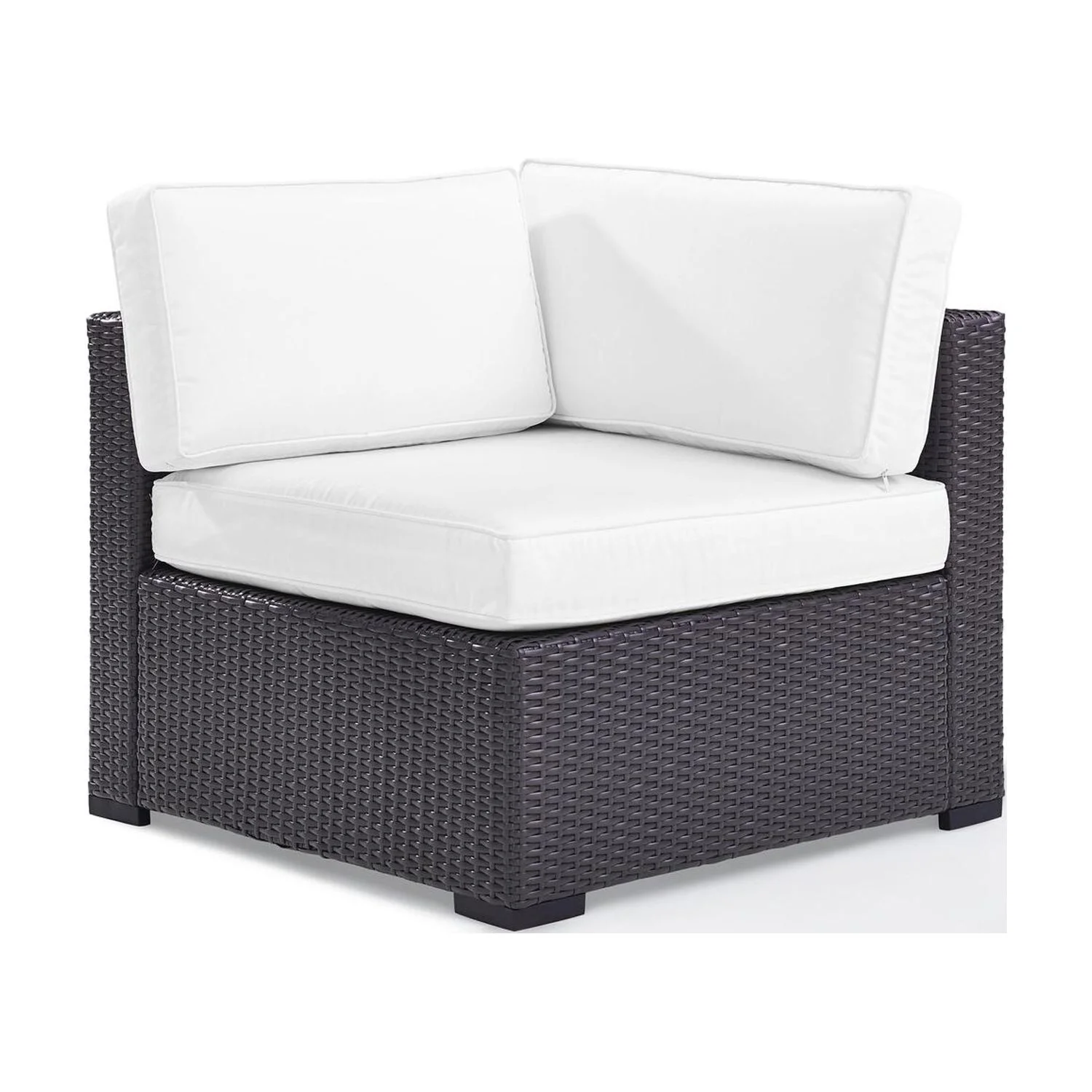 Maykoosh Mountain Lodge Outdoor Wicker Corner Chair White/Brown