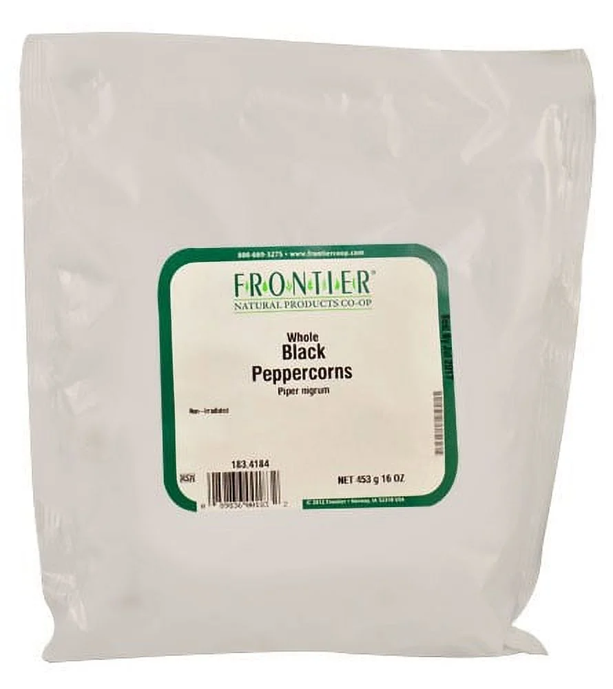 Frontier Natural Products Whole Black Peppercorns 16 oz