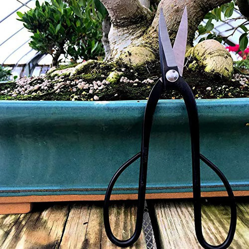 Bowed  Pruning Shears - Known As Ashinaga Shears, These Traditional Shaped Garden Shears Help With Control And Balance When Trimming, Carbon Steel, 200 Mm…