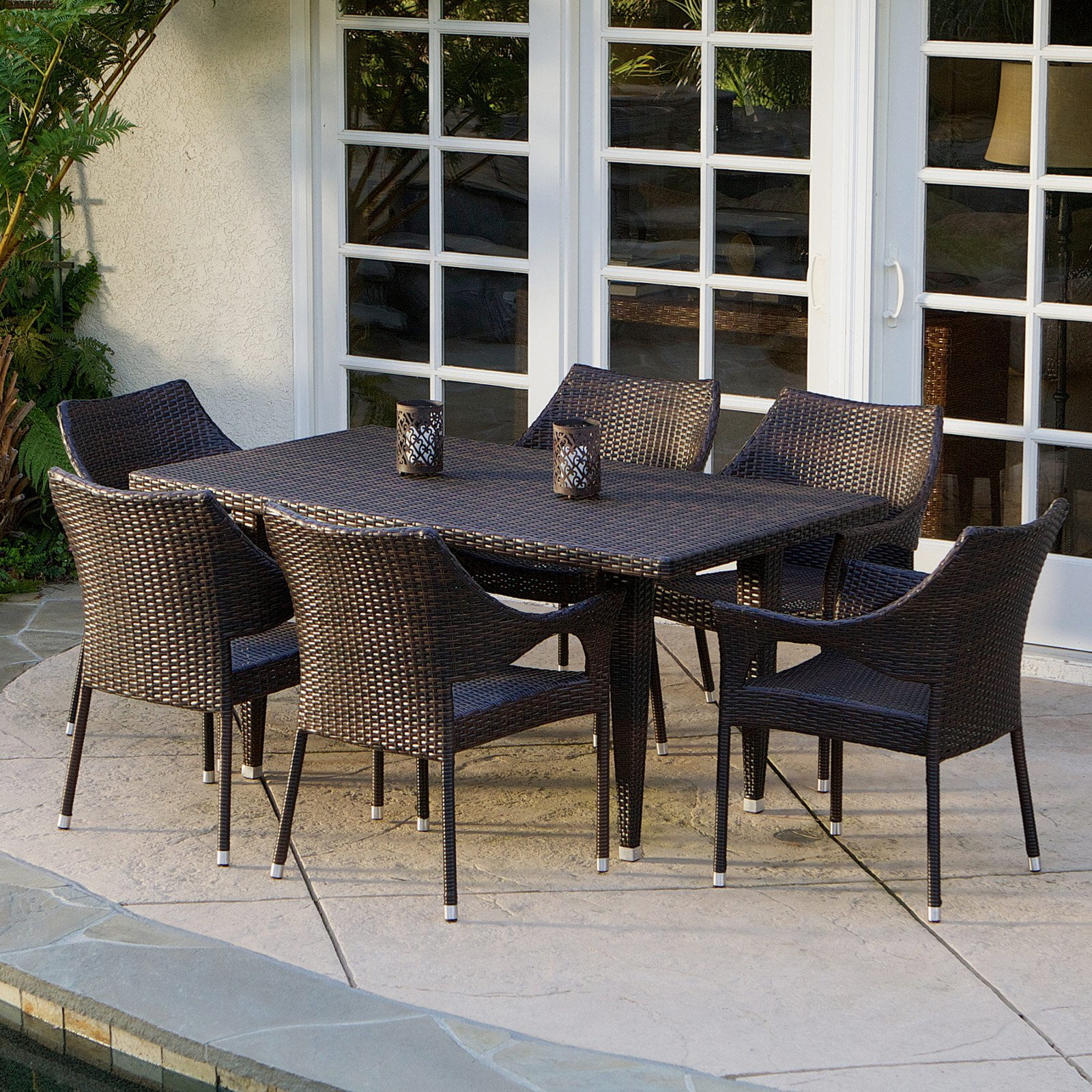 Christopher Knight Home Cliff 7-piece Outdoor Dining Set by  Brown