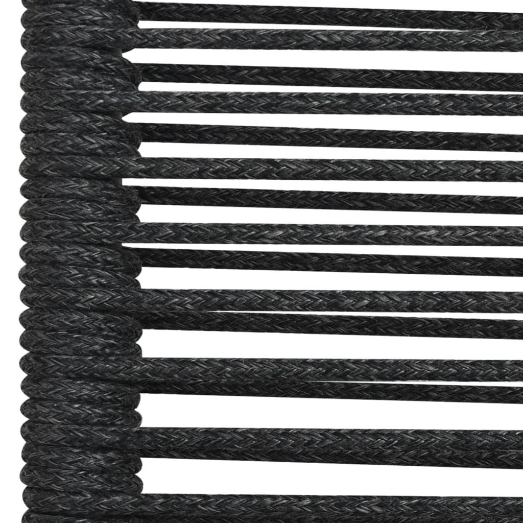 Patio Chairs 4 pcs Cotton Rope and Steel Black