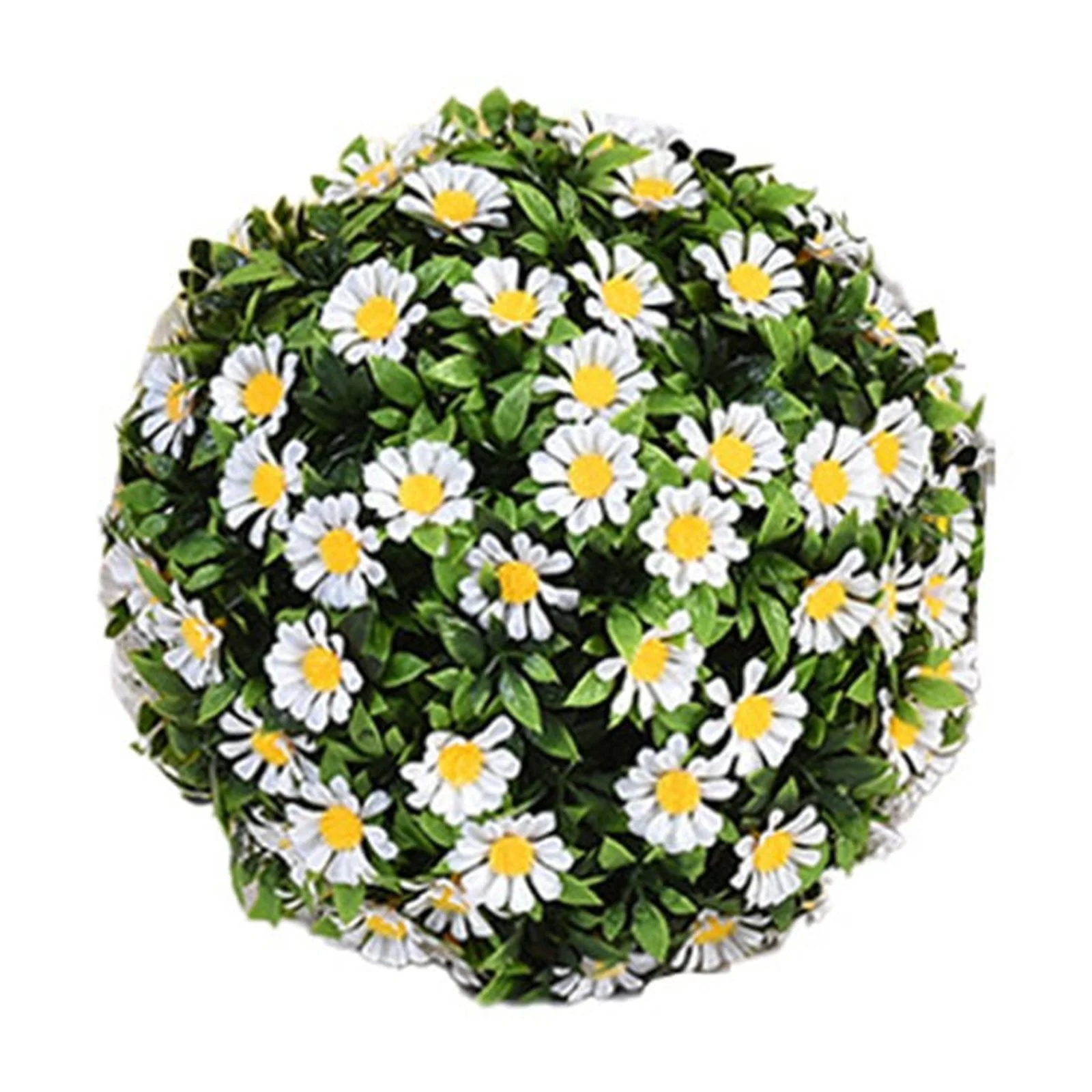 pdqouc BallShape Artificial Daisy Flower Suspended Ceiling Home Decoration Hanging Green Plant Boho Opening and Wedding Atmosphere Decor Multi Size