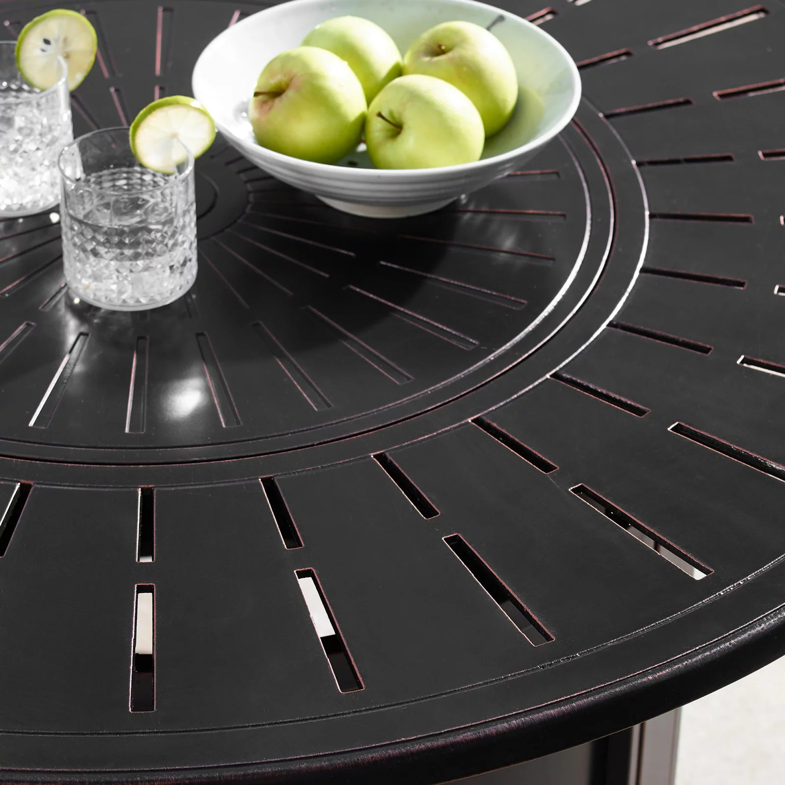 Oakland Living Rica Nobu Aluminum 5 Piece Propane Fire Pit Chat Set