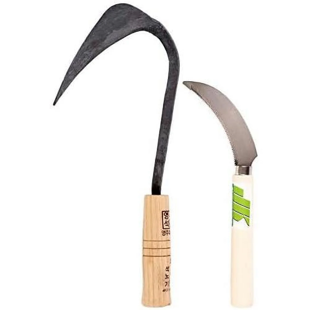 Bundle Set Of Youngju Daejanggan Original Homi (Hand Plow Hoe) And Saw Tooth Sickle, For Easy Digging, Seeding, Planting, And Gardening