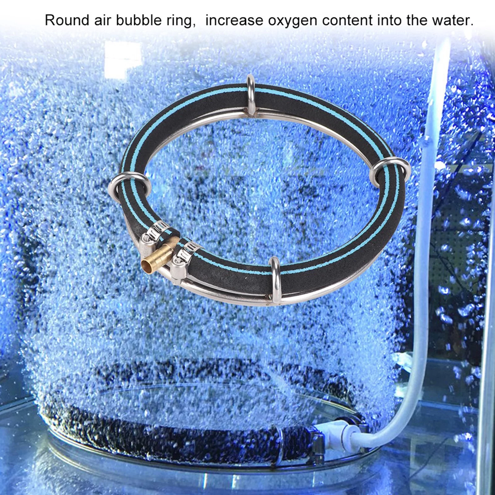 Goldmeet Aquarium Round Air Bubble Diffuser Ring Fish Pond Oxygenation Bubbler(Single Ring Dia 15cm)