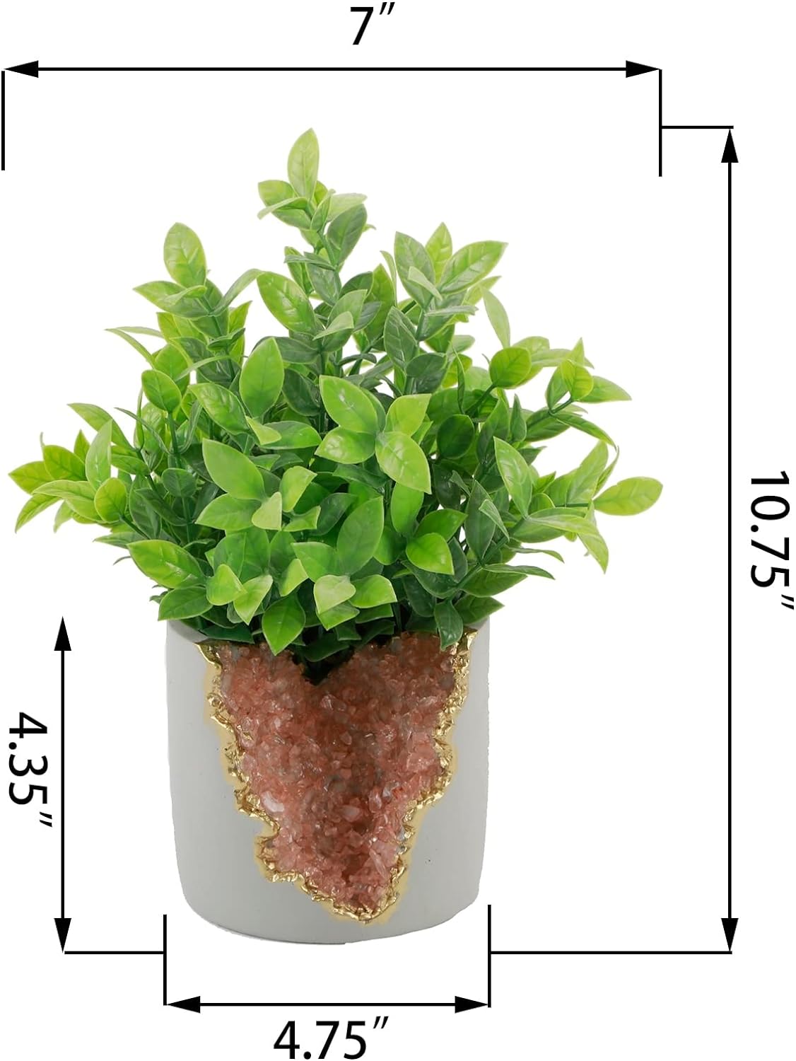 Pink   Crystal Planter Classic Cement Matte Handmade