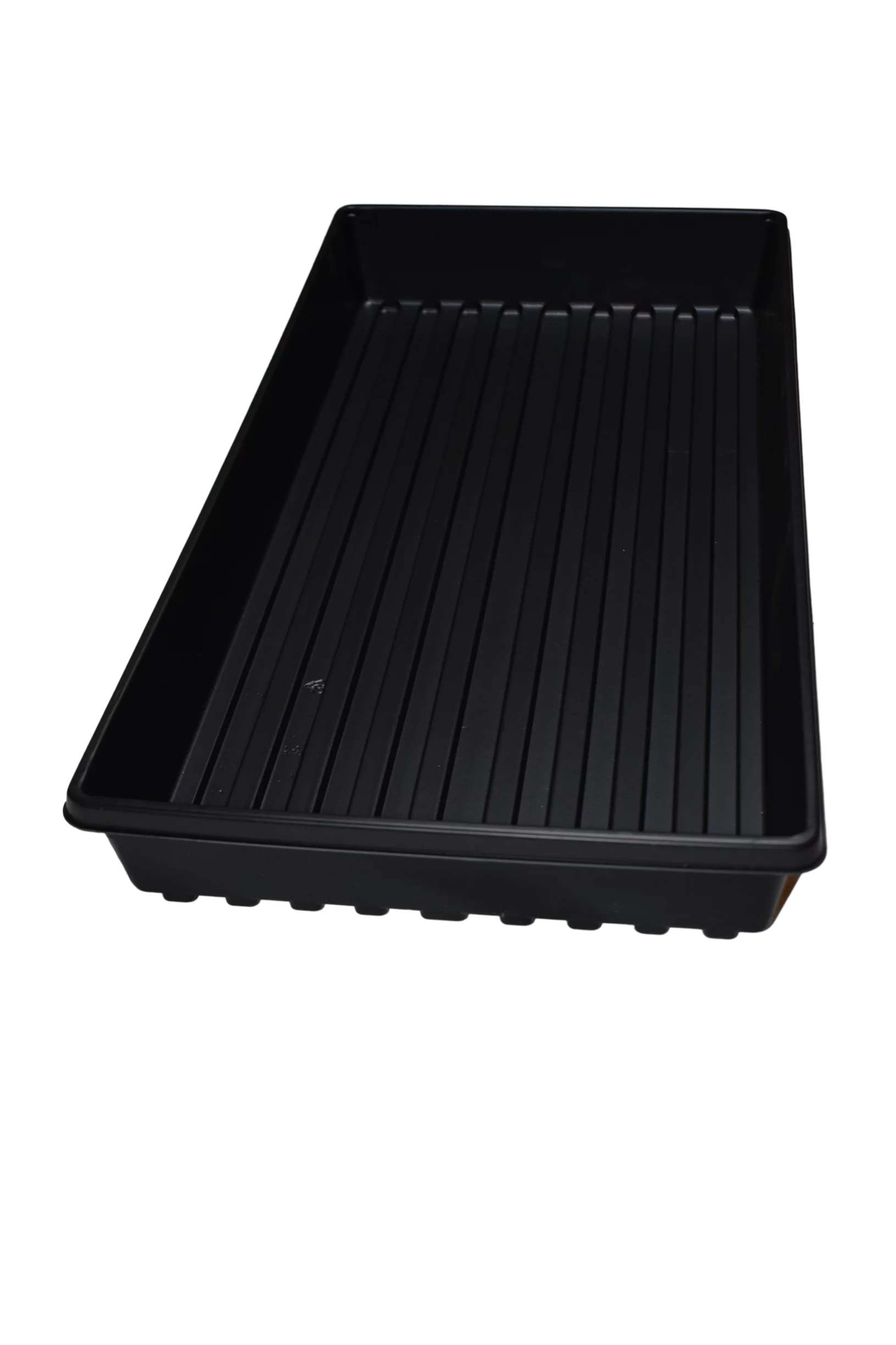 Solid Bottom Black Plastic Seed Starting Trays - Set of 10