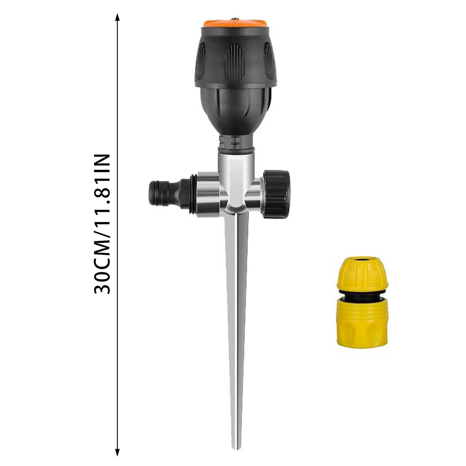 QNFEPKG Courtyard Alloy Floor Mounted Sprinkler Head 4 Point Mag Mid Range Sprinkler Head 360 Automatic Rotating Sprinkler