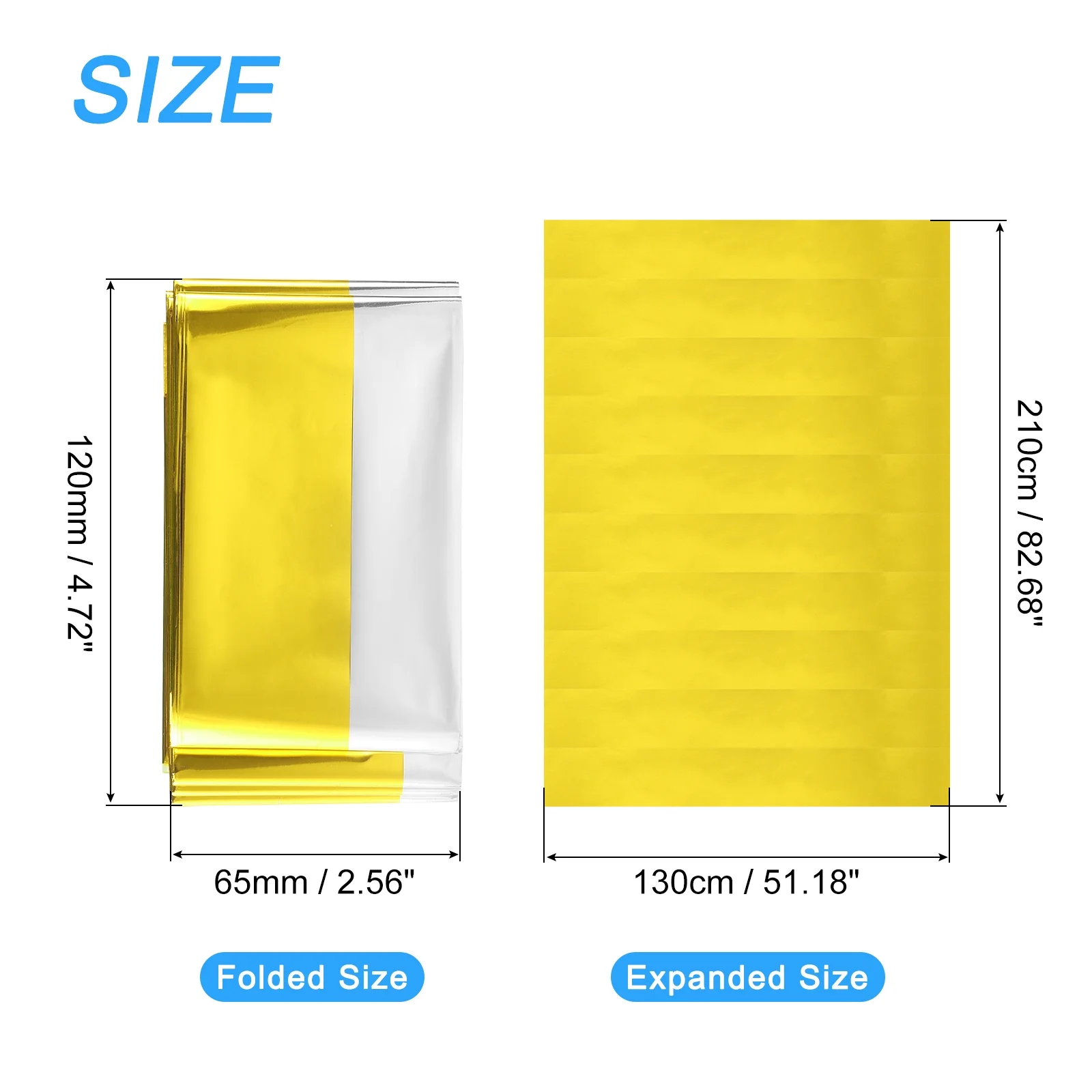 4Pack Highly Reflective PET Film, 82x52-Inch Garden Greenhouse Covering Foil Sheets for First Aid (Gold, Silver)