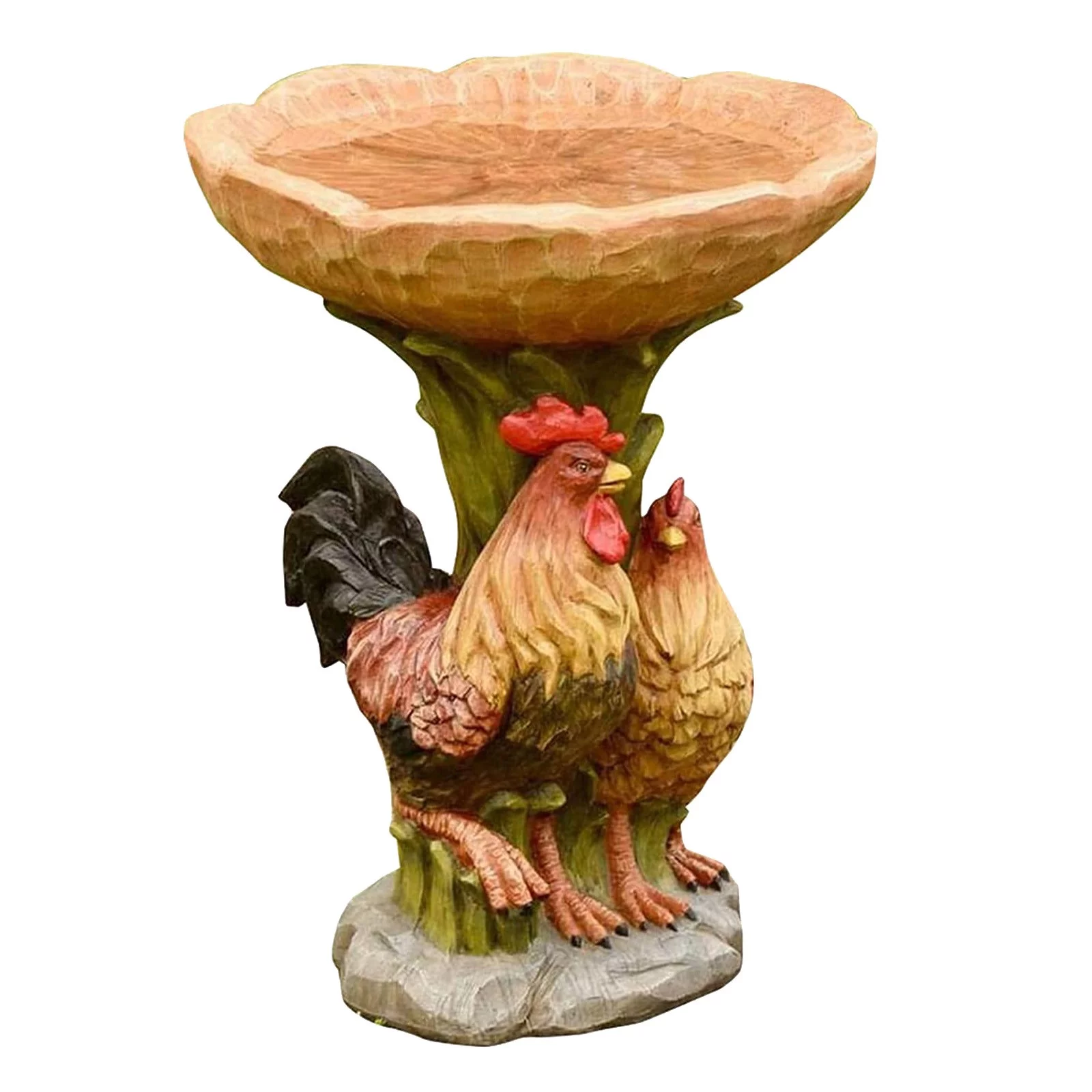 NLLSHGJ Resin Birdbath Polyresin Antique Garden Bird Bath for Home Garden Yard