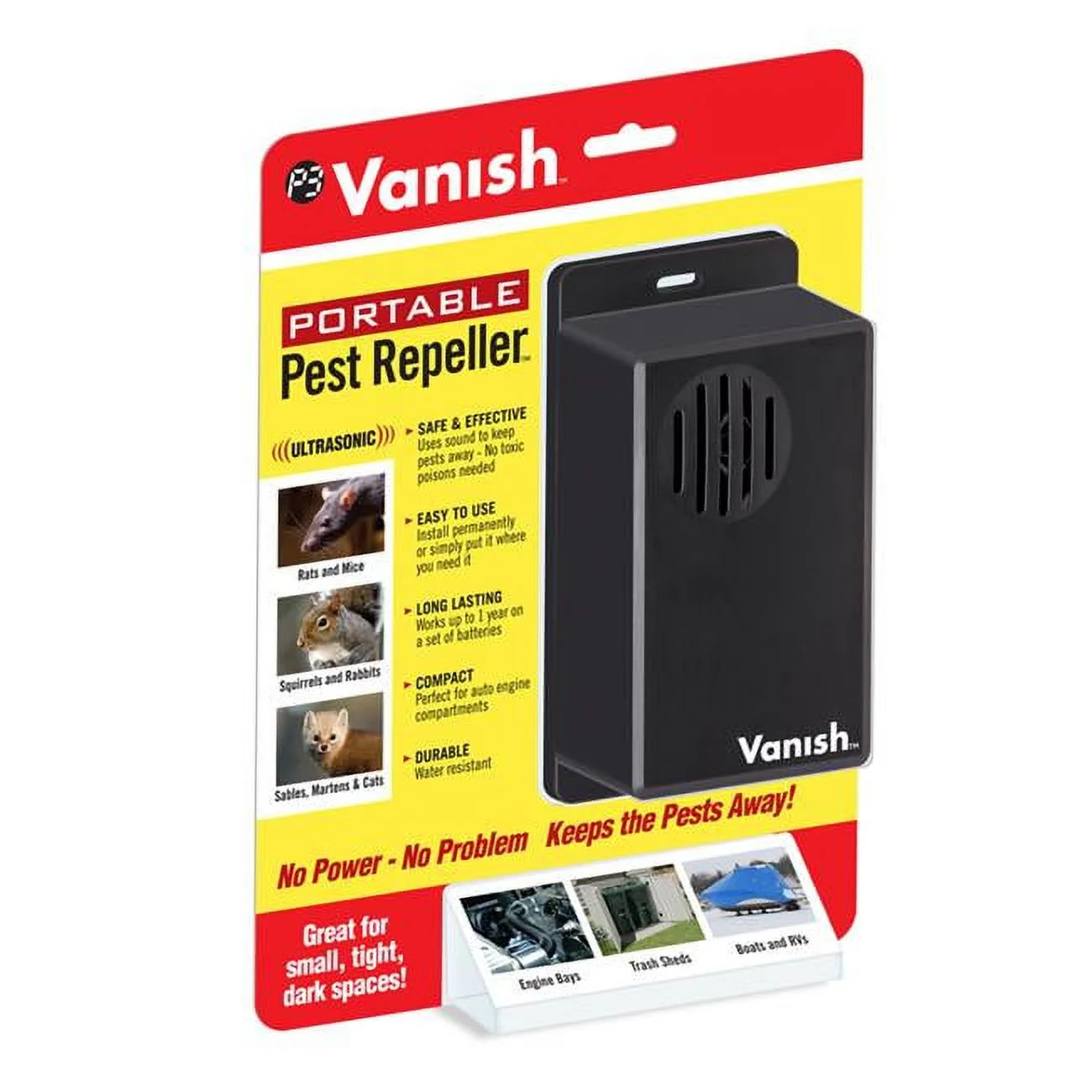 Vanish  Portable Battery-Powered Electronic Pest Repeller for Outdoor Pests
