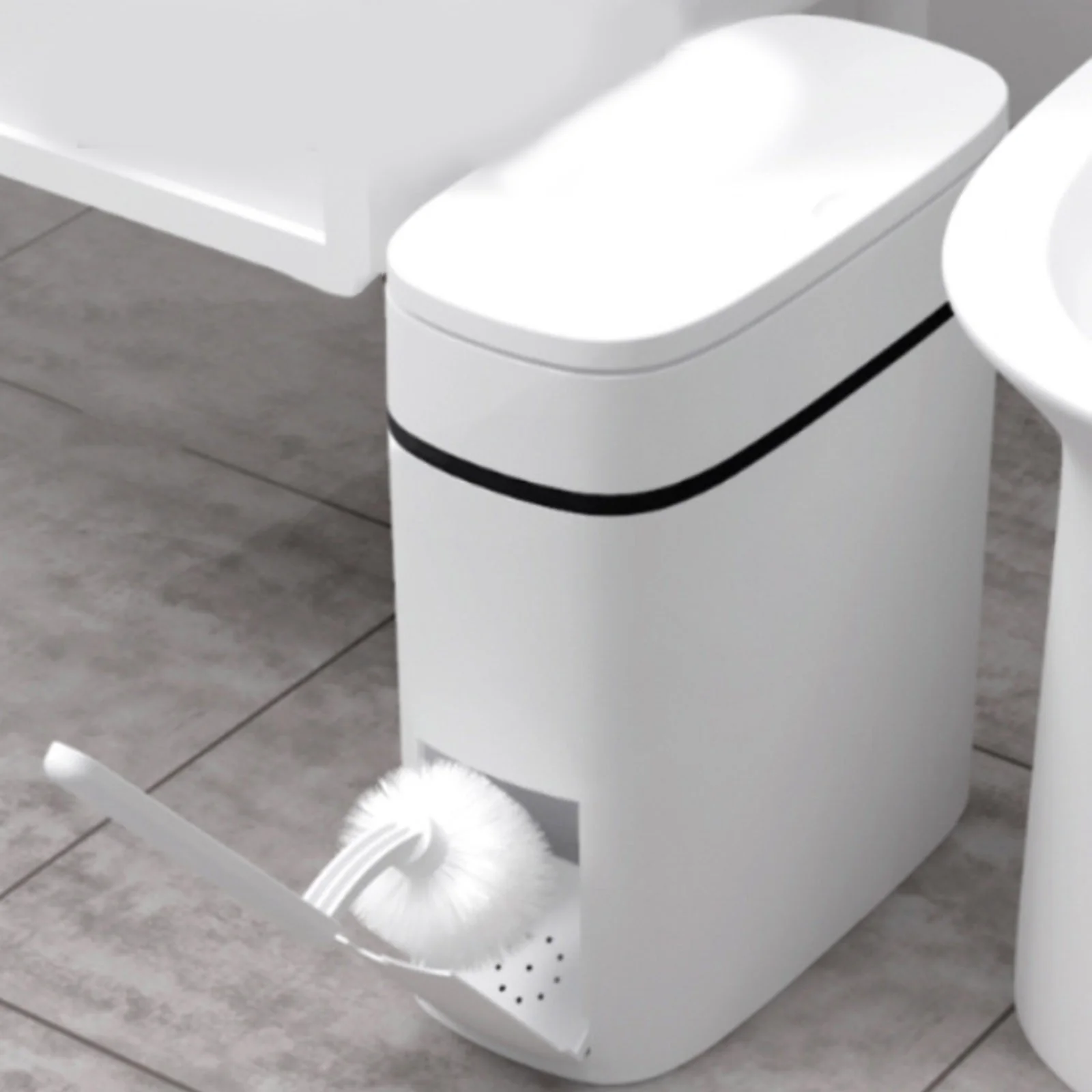 Yard Debris Bags Toilet Can Narrow Slit With Cover Household Toilet Creative Slit Integrated Toilet Brush Paper Paper Covered Paper Bridesmaid Proposal Gifts