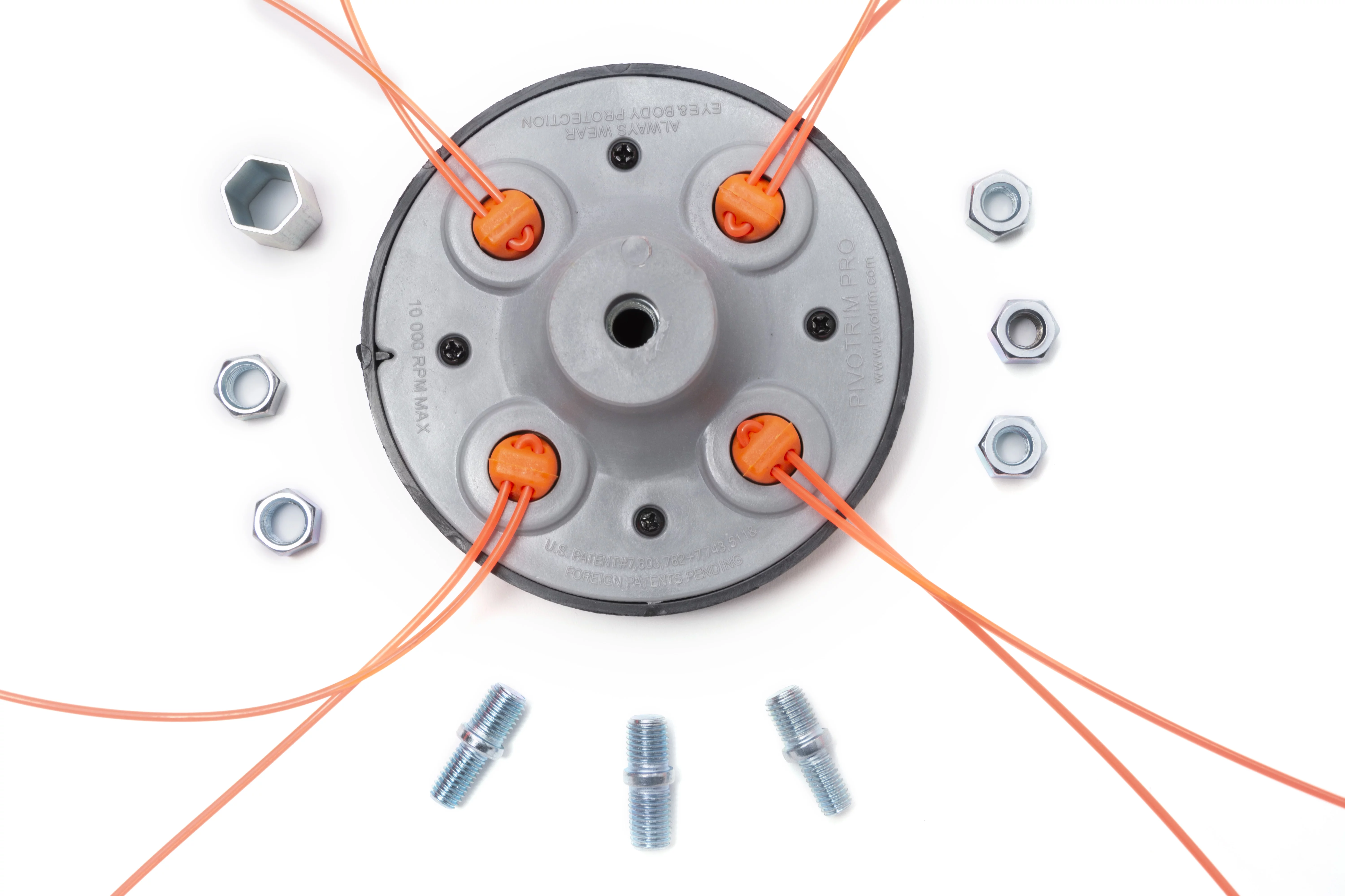 Terre Products, 4 Way Universal String Trimmer Head Replacement, Compatible with Most Weed Eater Brands, Accepts Line Sizes .05 Inch to .095 Inch