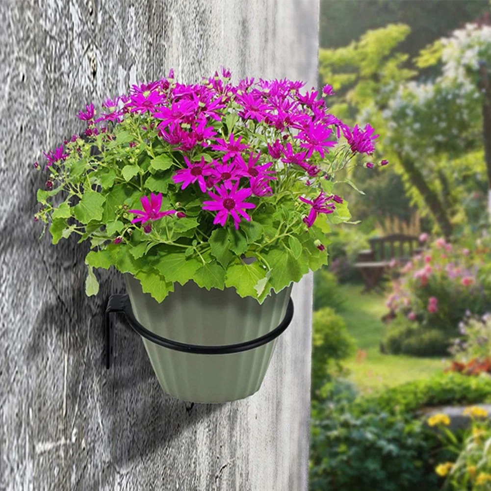 2Pcs Wall-mounted Plant Holder Ring Flower Pot Stand Plant Metal Hook Hanging